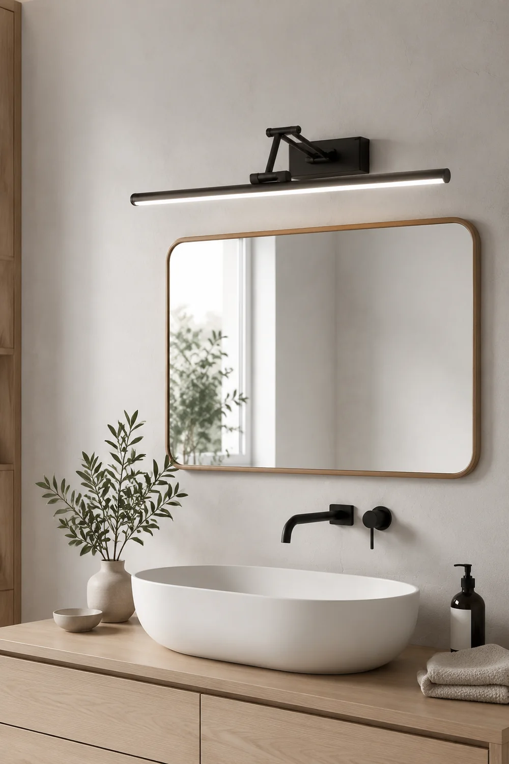 Edge Spiegelfront Waschtisch-Wandleuchte, Metall, 40/50/60/80/100CM Lang - Lumpaz