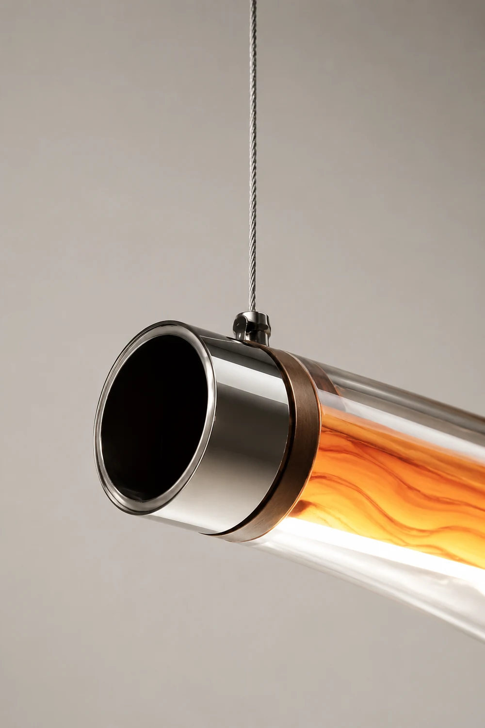 Edge Pendelleuchte, Metall & Glas, 2 Farben,121CM Lang - Lumpaz