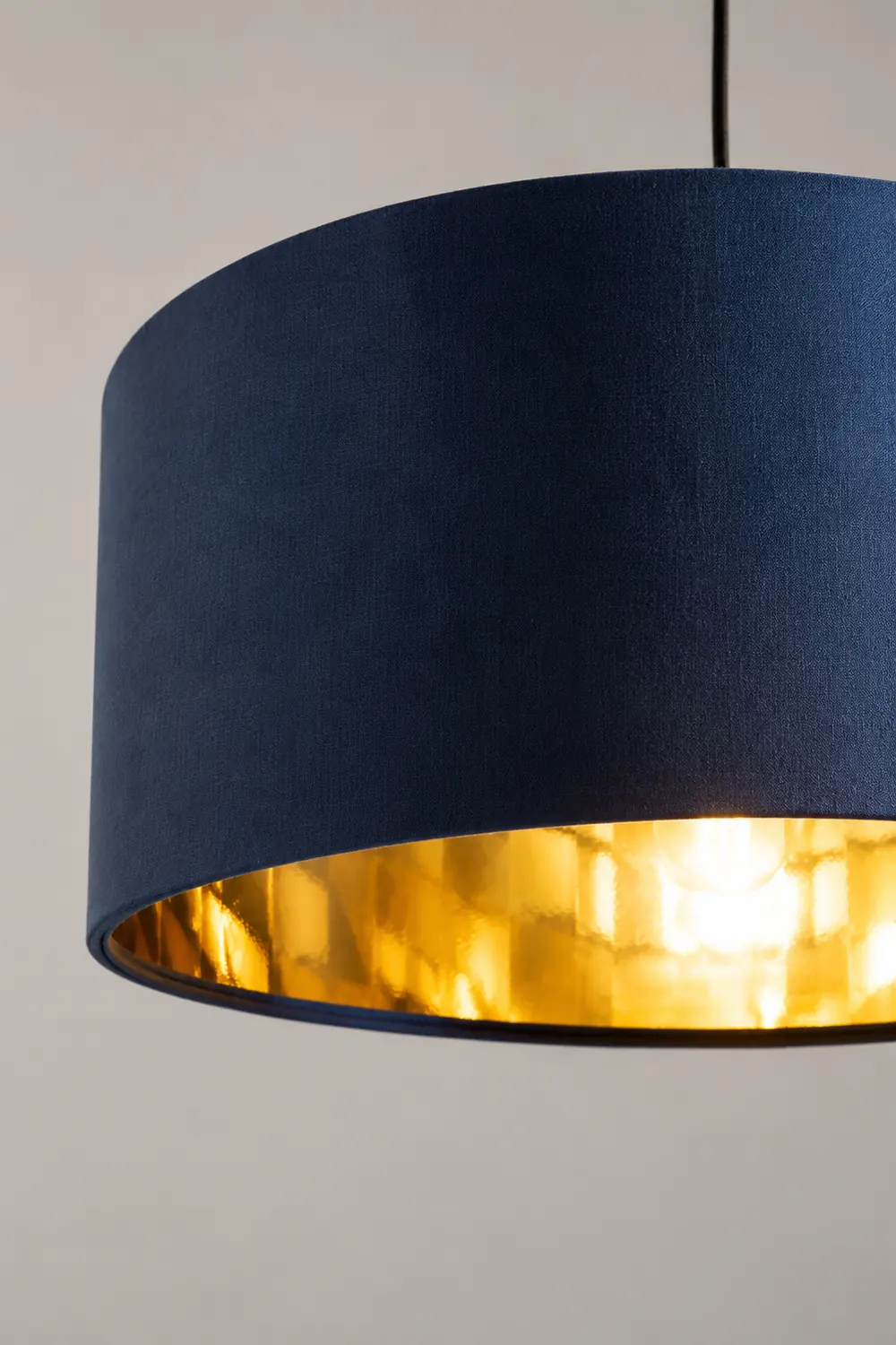 Renée Blau & Gold Pendelleuchte, Seide, ∅50CM - Lumpaz