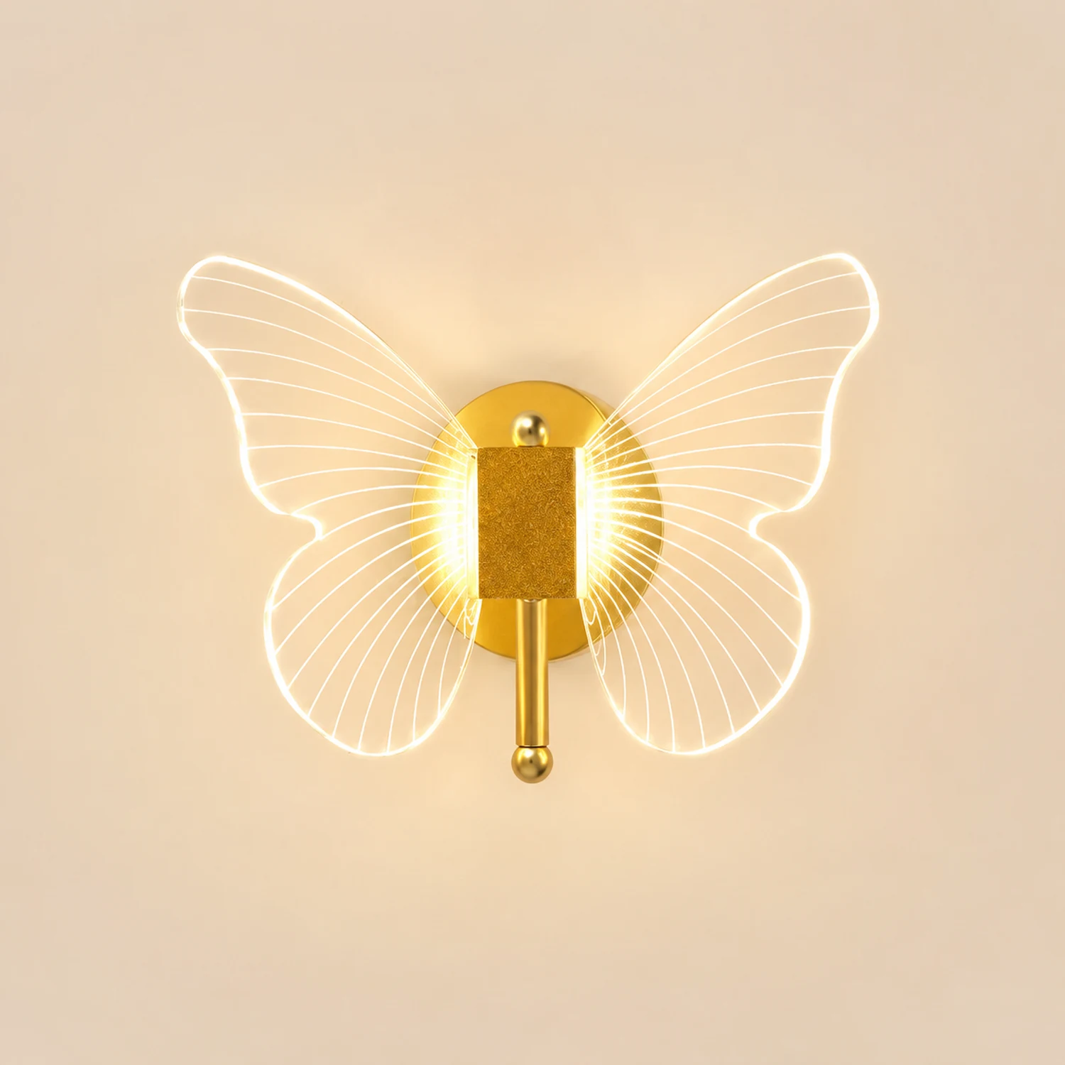 Kady Schmetterling Goldene Vanity Wandleuchte, 25CM Lang - Lumpaz