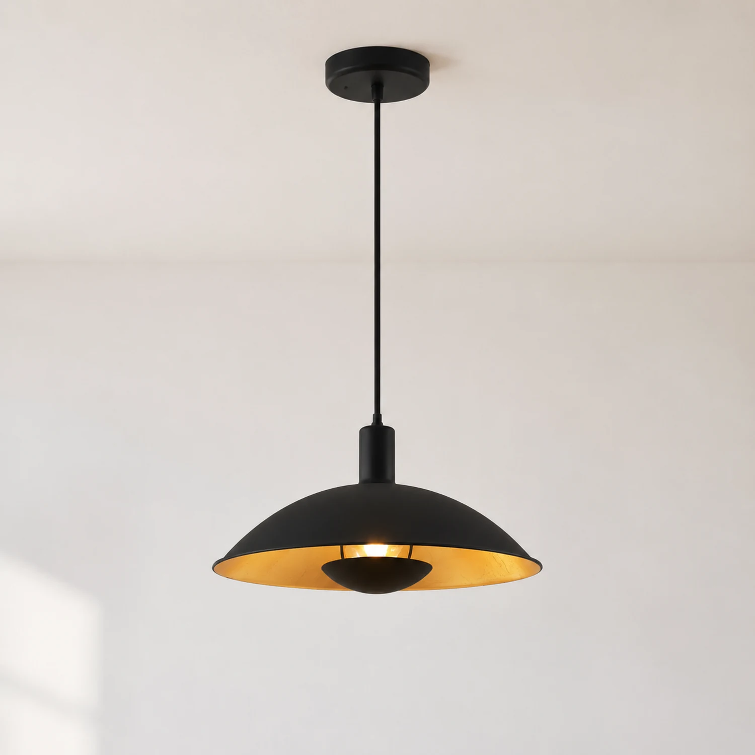 Carins Schwarz & Gold Pendelleuchte, ∅30/40CM - Lumpaz