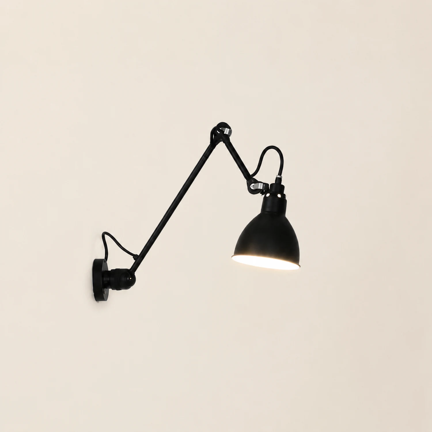 Brady Schwarze verstellbare Wandleuchte, 15/60/80CM Lang - Lumpaz
