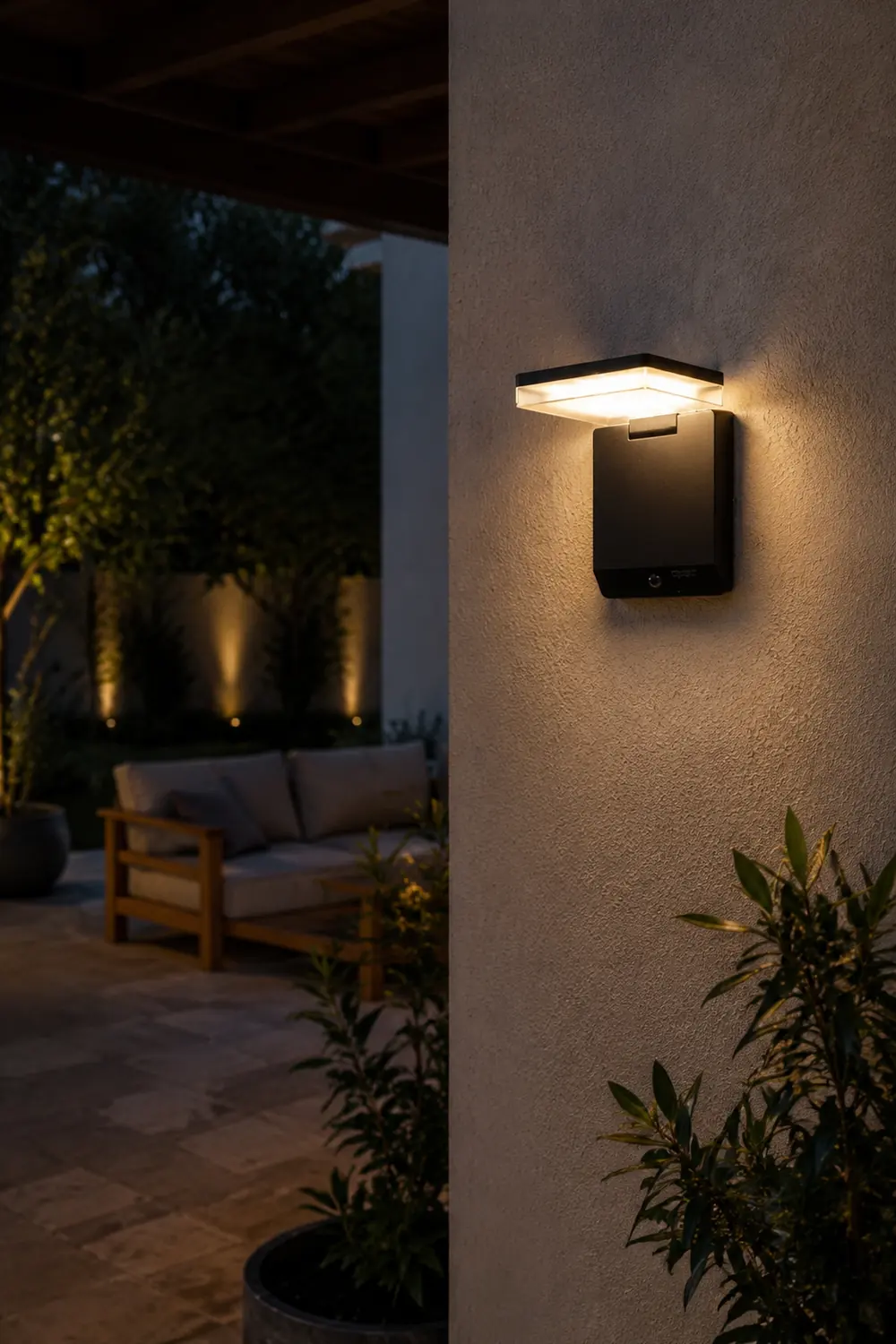 Orr Außenwandleuchte Rechtwinklig Sensor Solar, 20CM Lang - Lumpaz