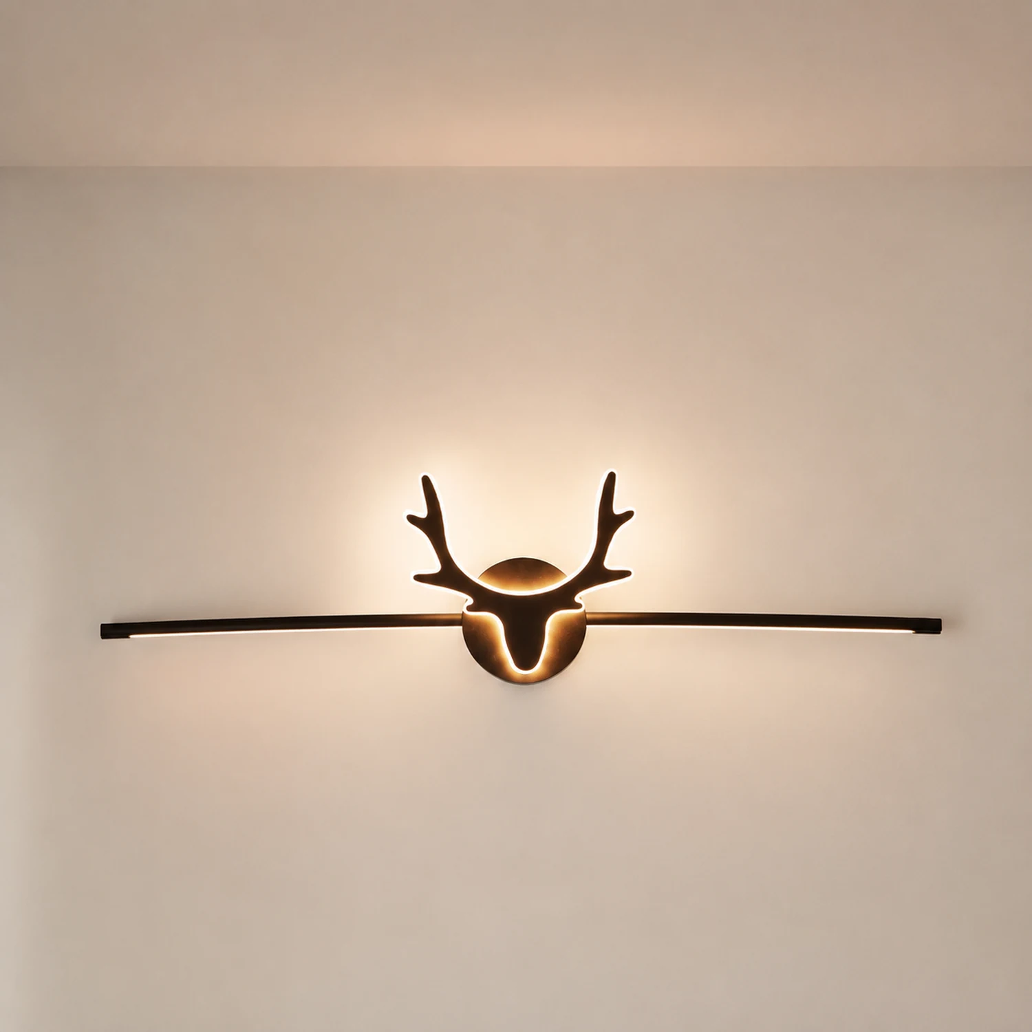 Leigh Geweihe Spiegelfront Waschtisch-Wandleuchte, Metall, 40/60/80CM Lang - Lumpaz