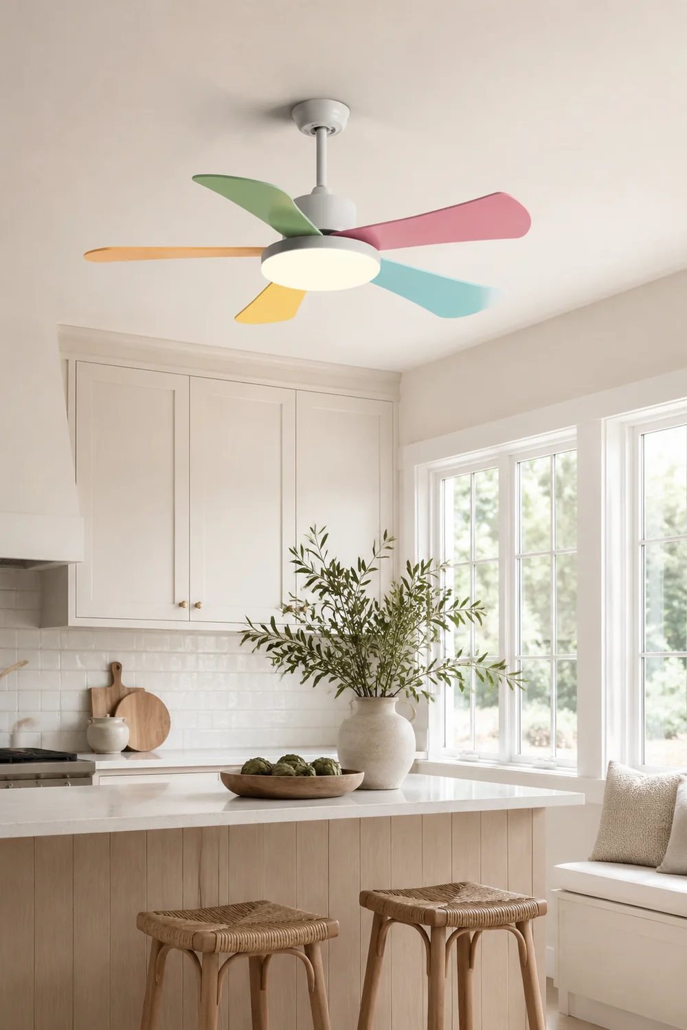 Morandi Bunte Deckenventilator mit Beleuchtung, ∅105CM - Lumpaz