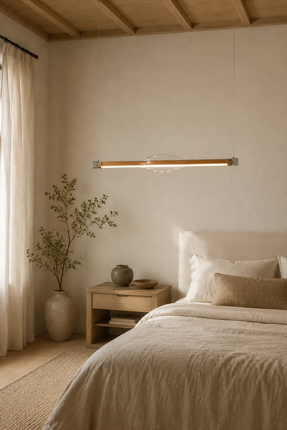 Edge Pendelleuchte, Metall & Glas, 2 Farben,121CM Lang - Lumpaz