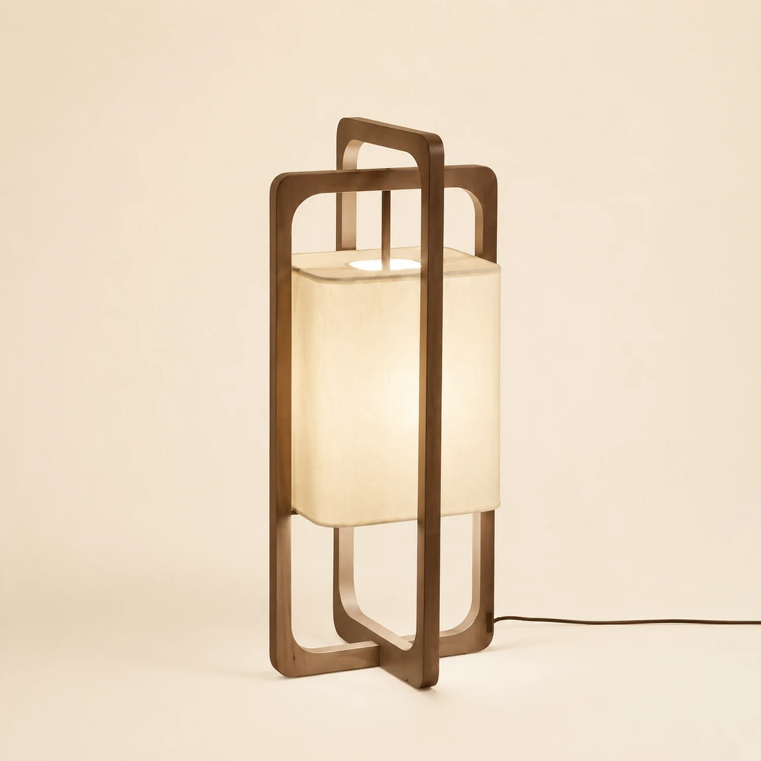 Ozawa Rechteckige Stehleuchte, Holz, ∅20/32CM Lang - Lumpaz