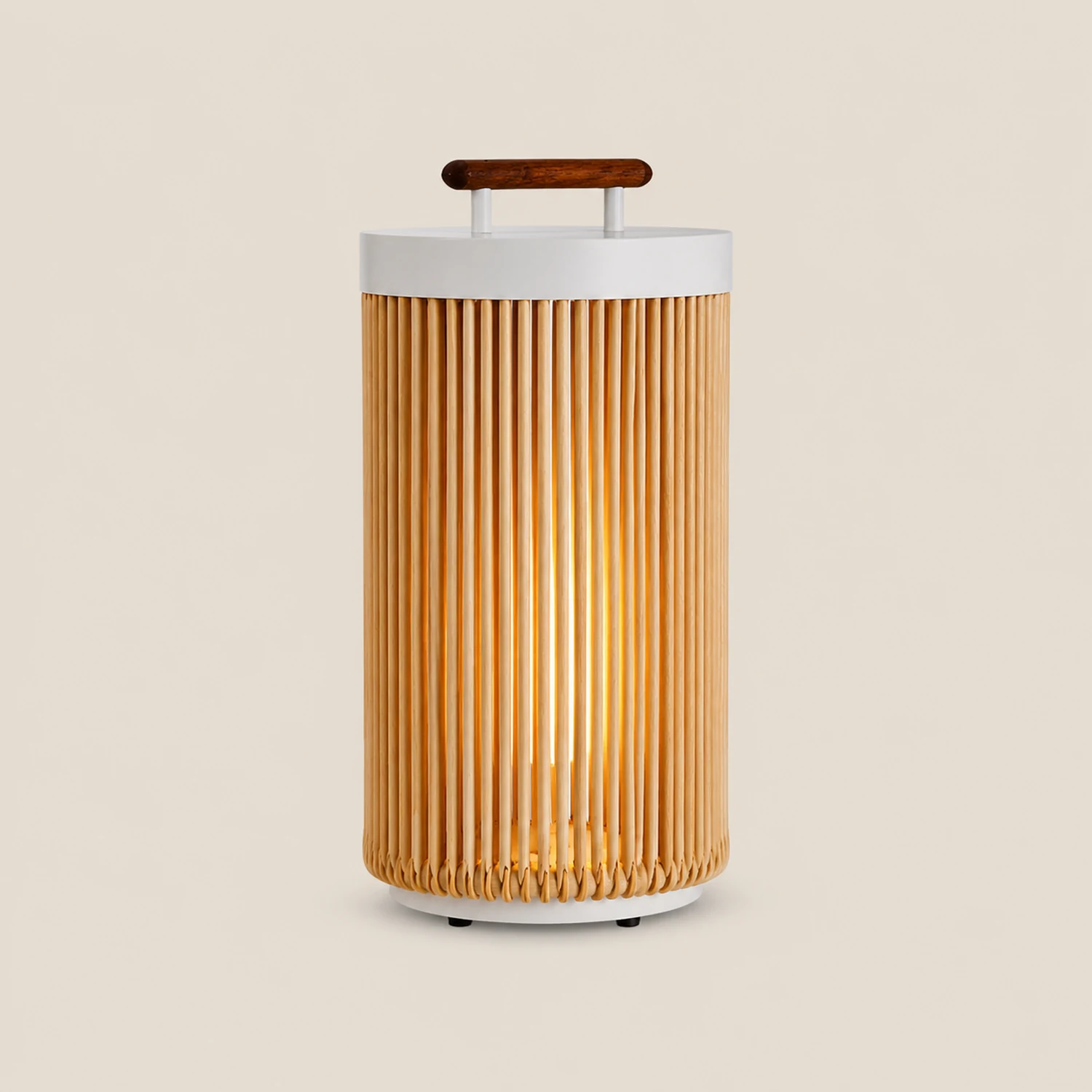 Ritta Außenstehleuchte Zeitgenössisch, Solar, Metall & Rattan, 35/60/100 CM - Lumpaz