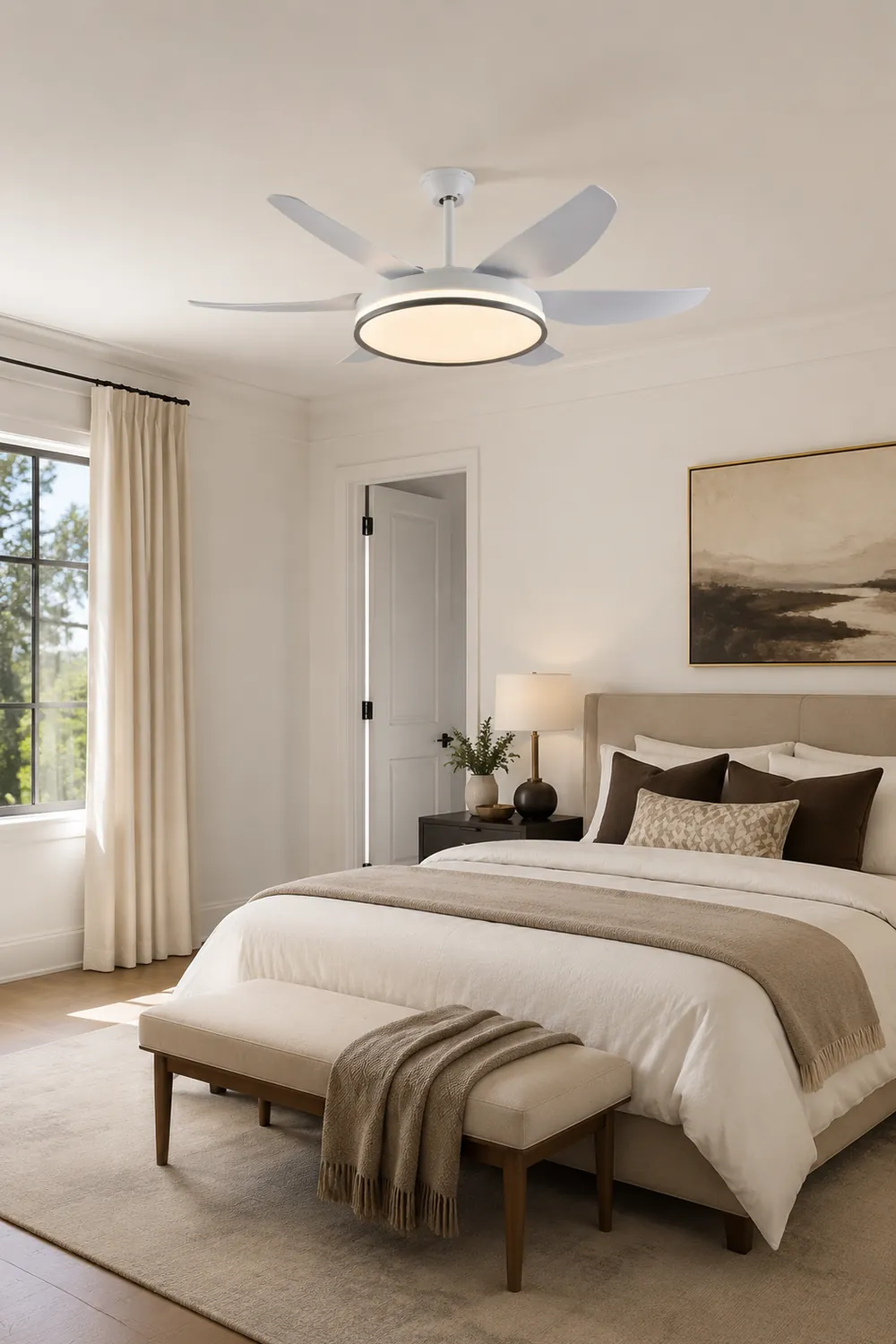 Haydn 6-Blatt-Deckenventilator mit Beleuchtung, 3 Farben, ∅130CM - Lumpaz