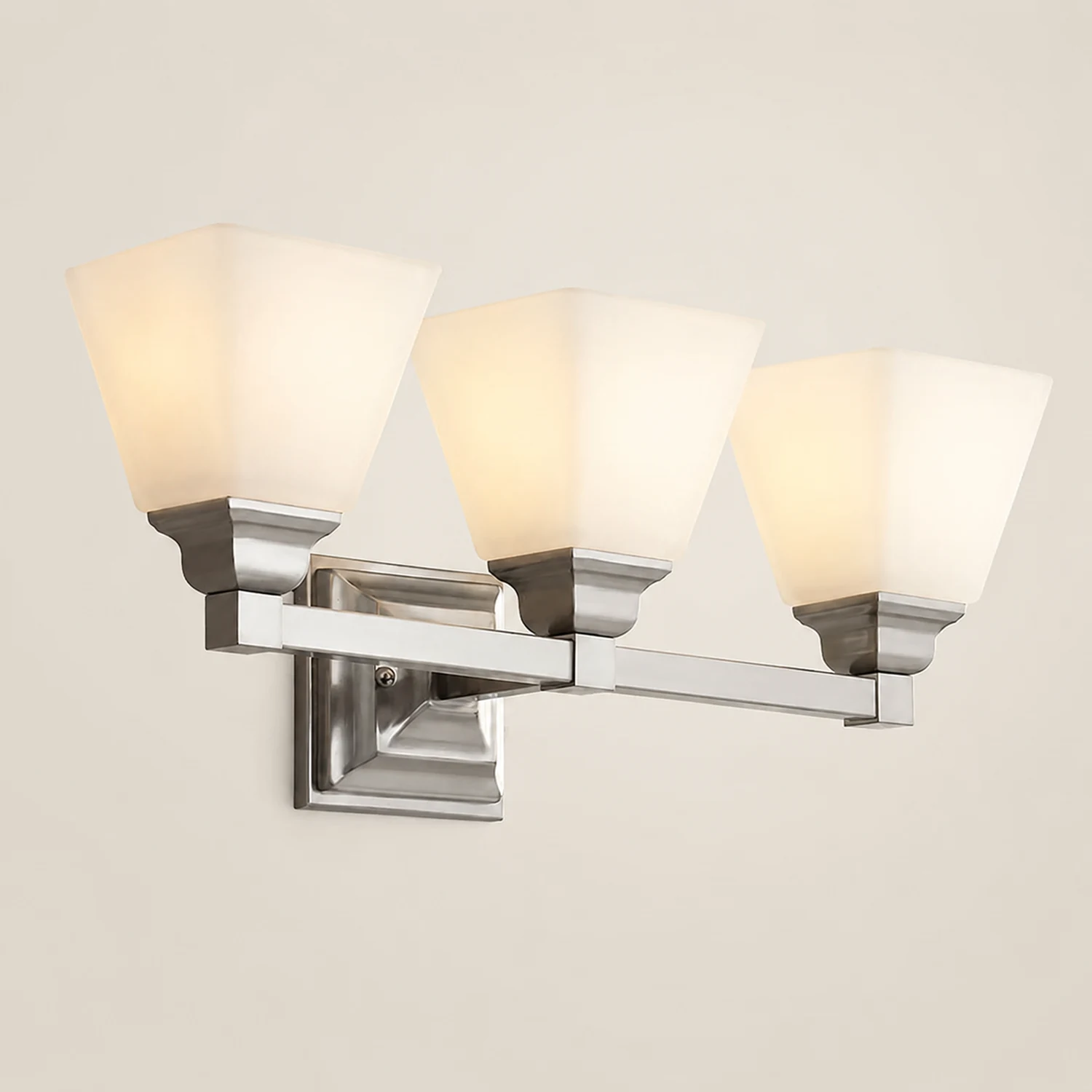 Eyrn Opal Spiegelfront Waschtisch-Wandleuchte, 2/3-flammig, 31/50CM Lang - Lumpaz