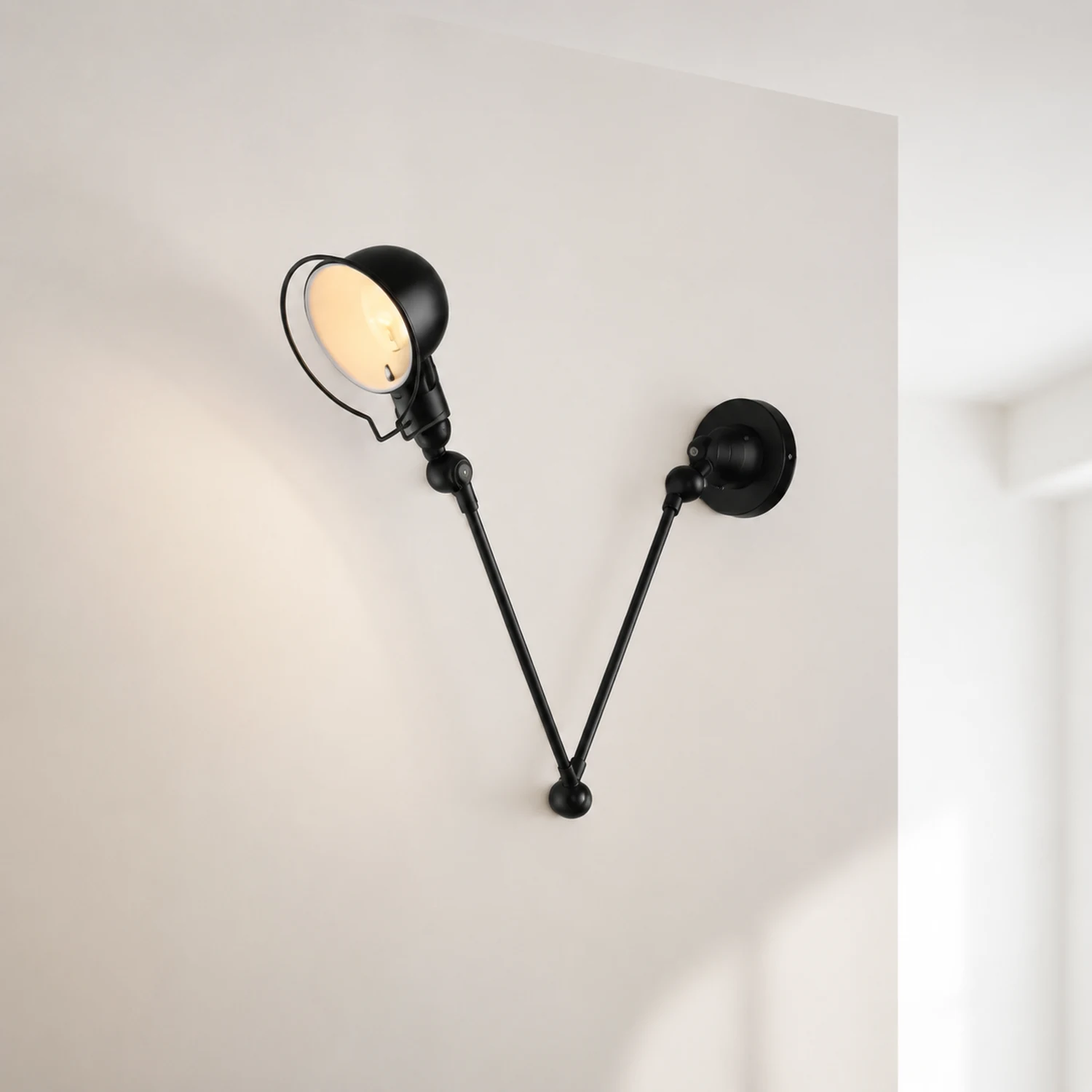 Brady Black Bowl Verstellbare Wandleuchte, Metall, 2 Farben - Lumpaz