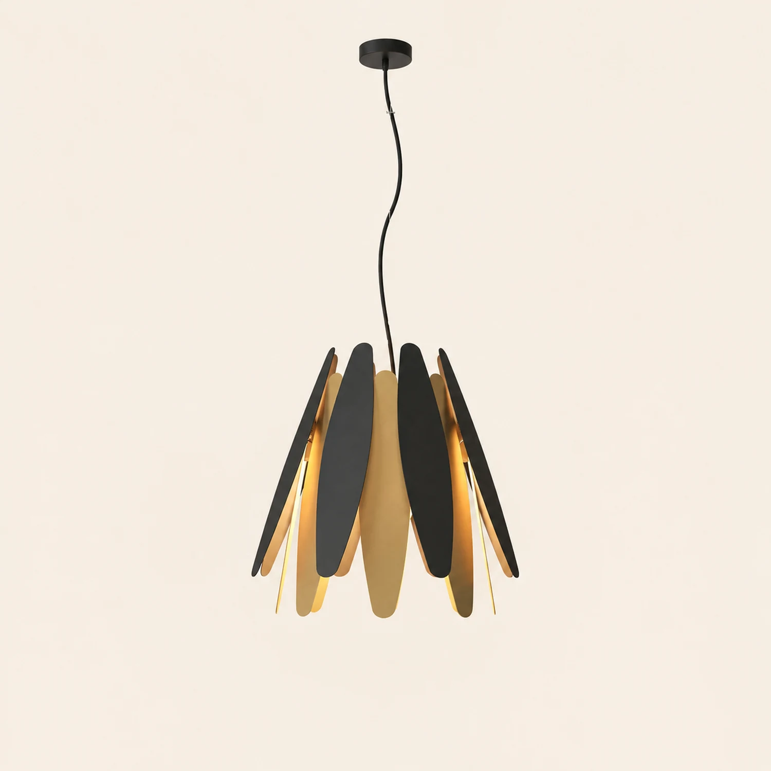 Nazifa Schwarz & Gold Cluster Pendelleuchte, 1/4-flammig - Lumpaz