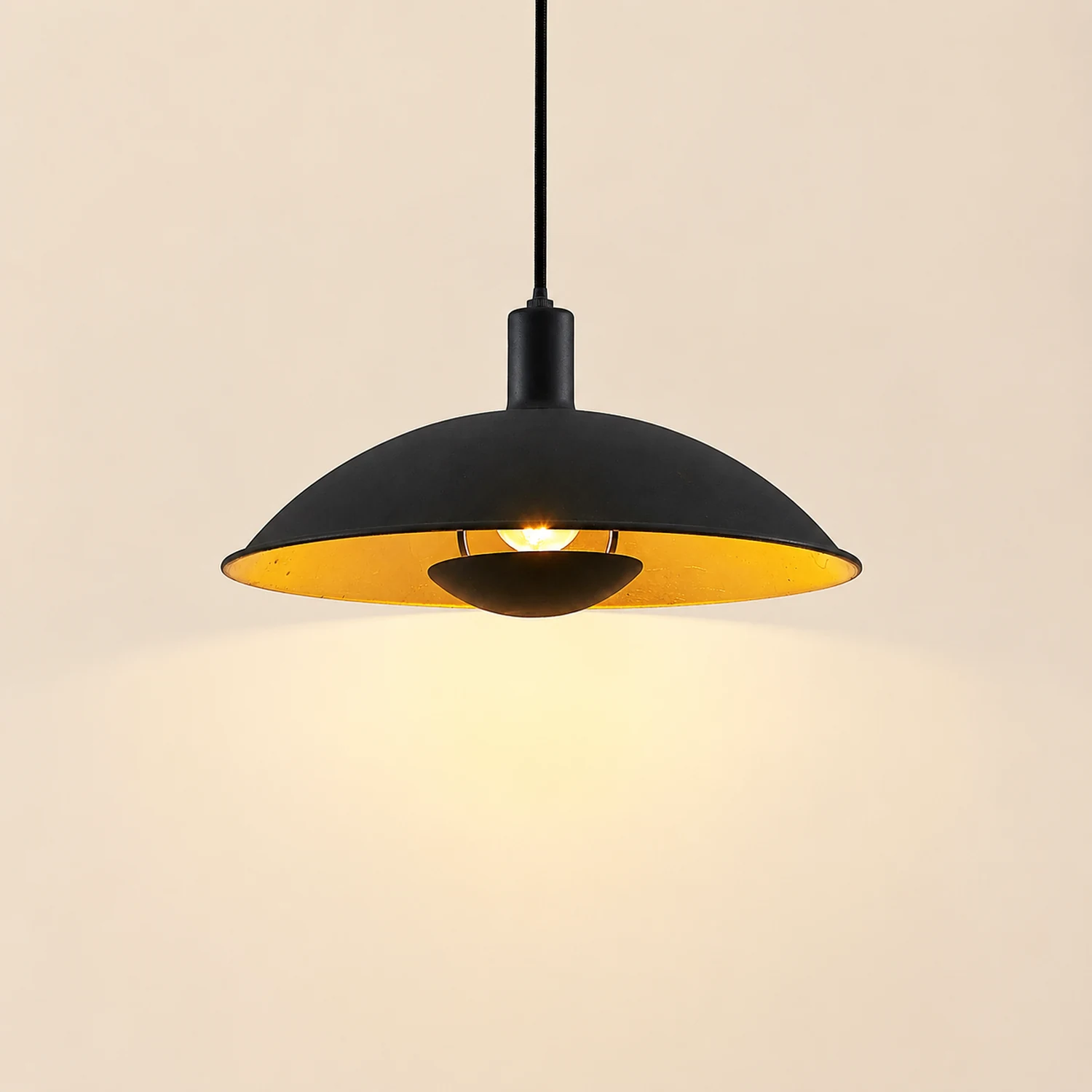 Carins Schwarz & Gold Pendelleuchte, ∅30/40CM - Lumpaz