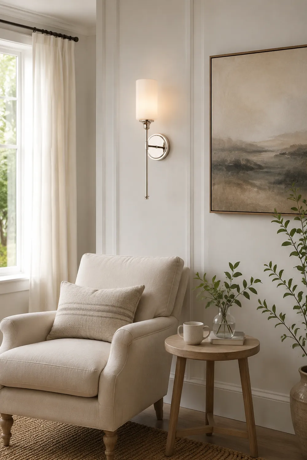 Leigh Milchglas-Spiegelfront Wandleuchte, 2 Farben, 50CM Lang - Lumpaz