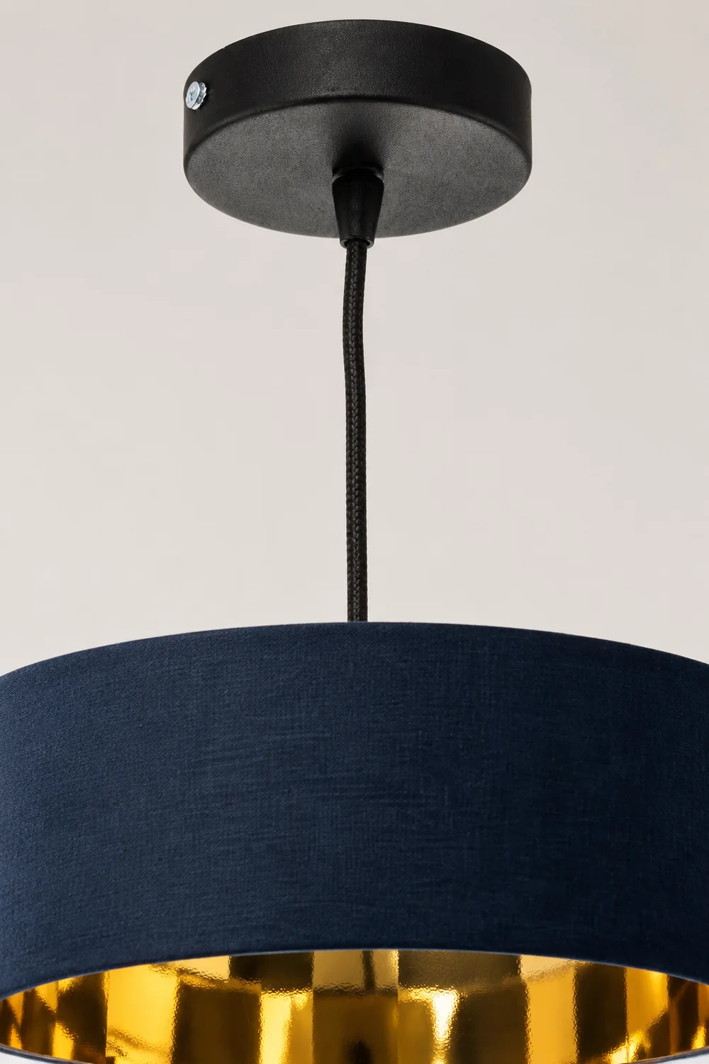 Renée Blau & Gold Pendelleuchte, Seide, ∅50CM - Lumpaz