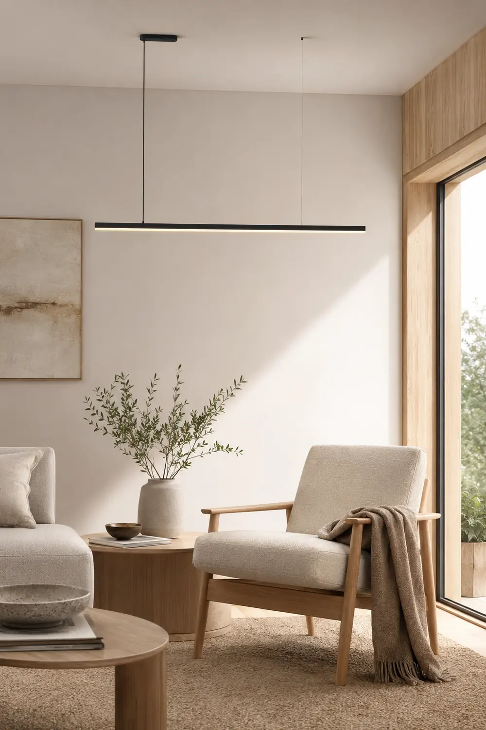 Edge Pendelleuchte Minimalistisch Linear, 2 Farben, 90CM/120CM Lang - Lumpaz
