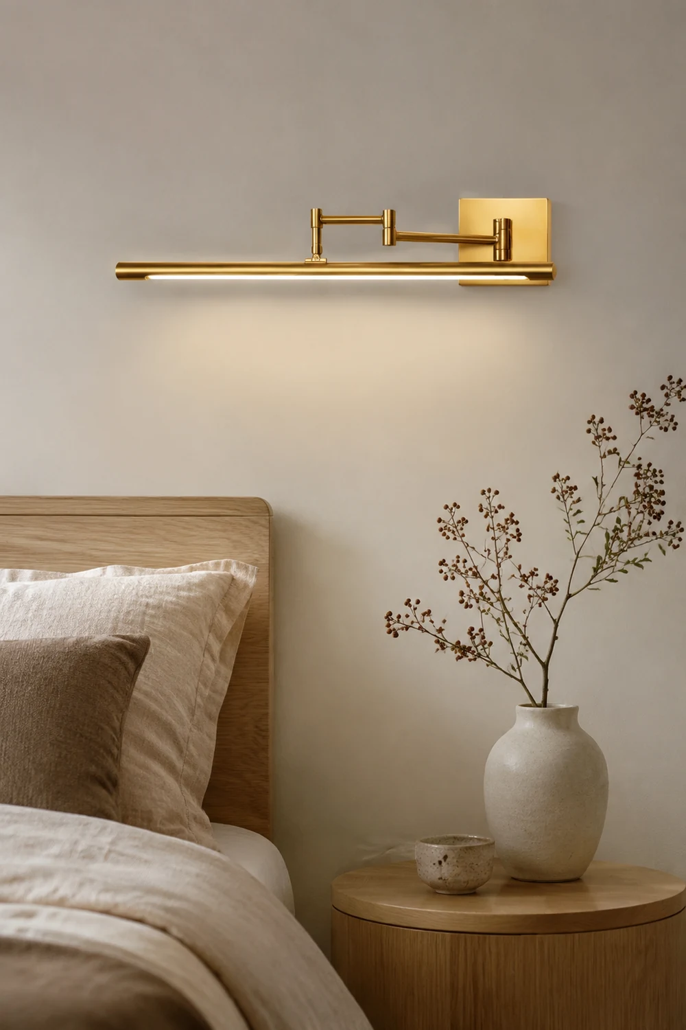 Edge Verstellbare Goldene Spiegelfront Waschtisch-Wandleuchte, Metall, 41/60/80CM Lang - Lumpaz