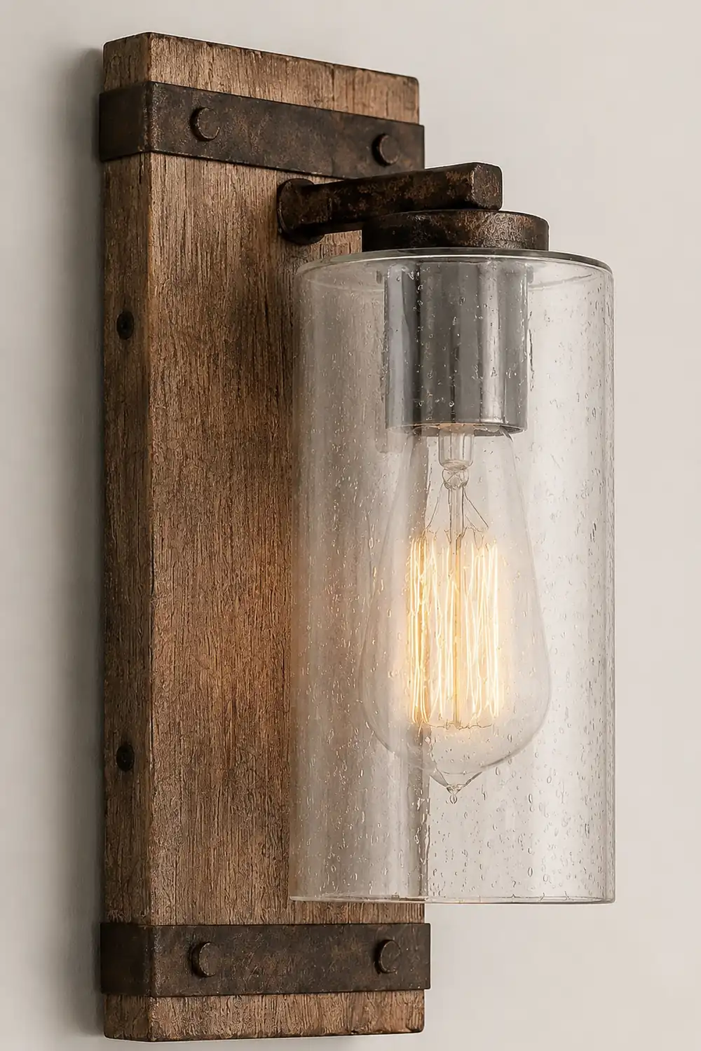 Austin Wandleuchte, Metall & Holz, 28CM Lang - Lumpaz