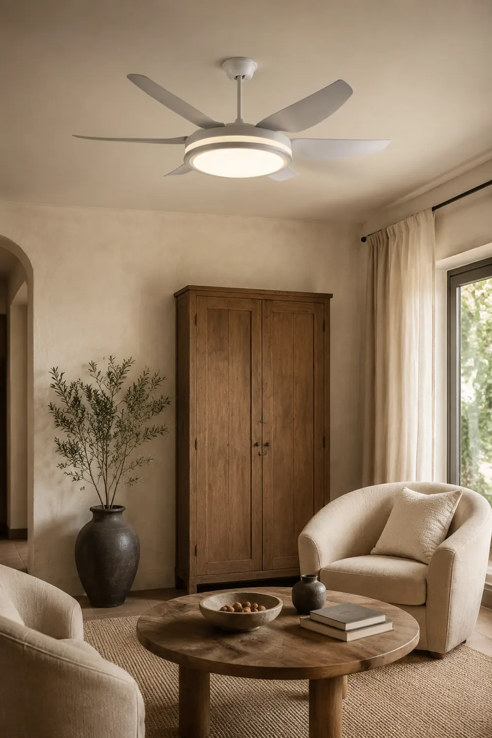 Haydn 6-Blatt-Deckenventilator mit Beleuchtung Grundlegend, 2 Farben, ∅130CM - Lumpaz