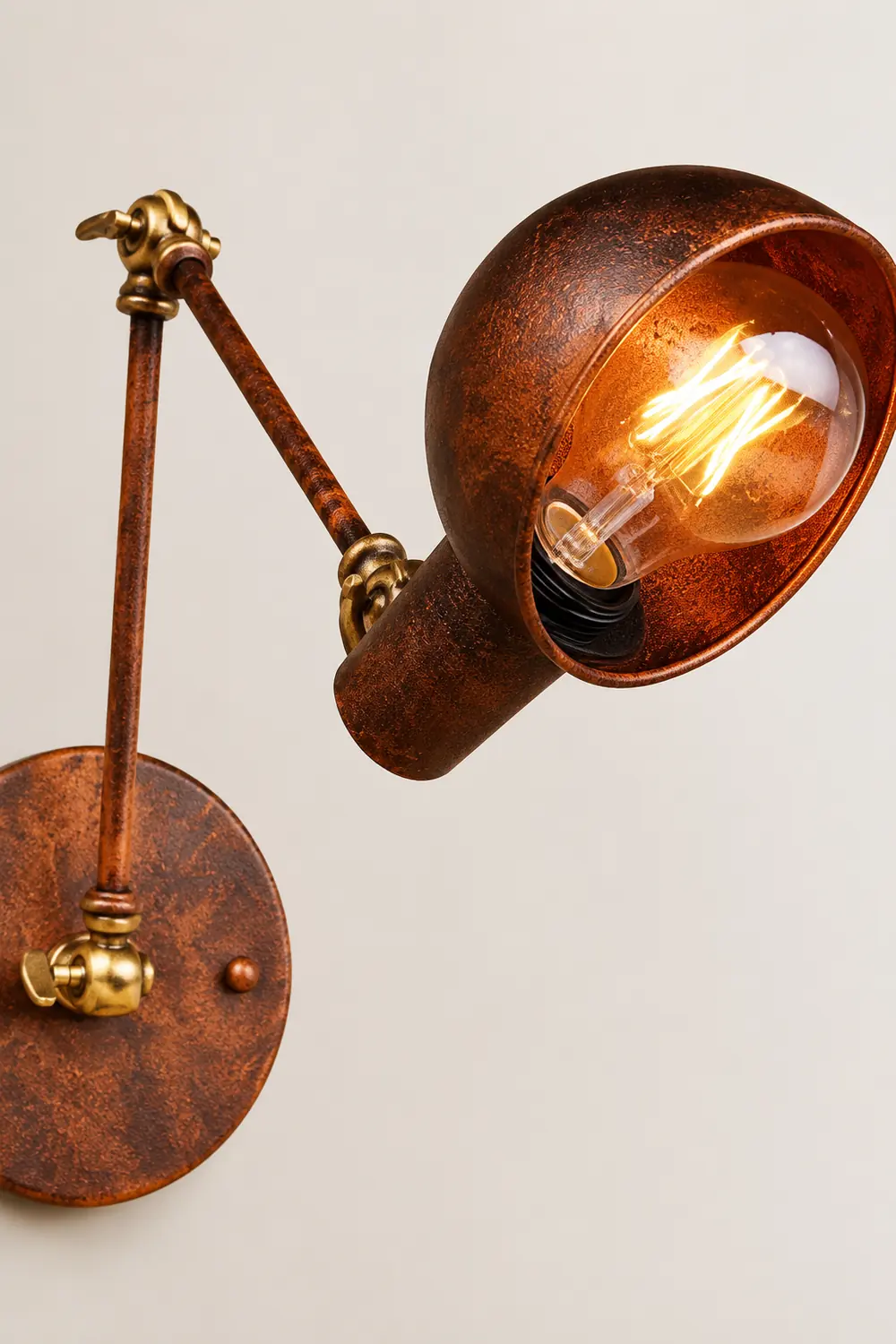Brady Rust Verstellbare Wandleuchte, 20/30CM Lang - Lumpaz