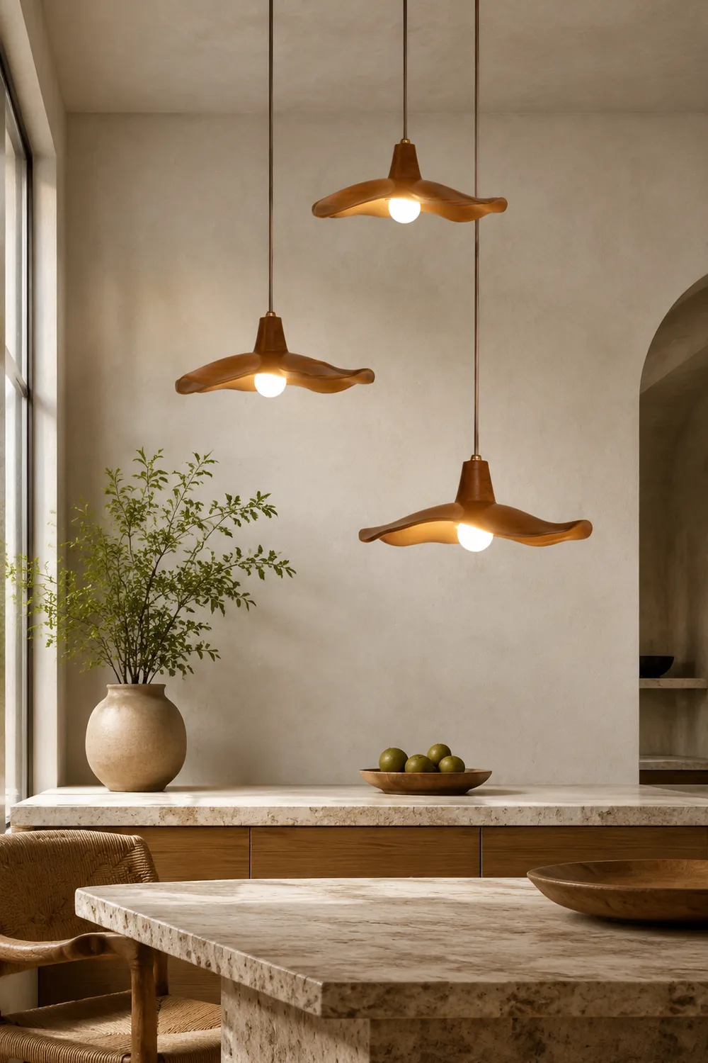 Carins Pendelleuchte Welle, 1/2/3-flammig, ∅28/38CM - Lumpaz