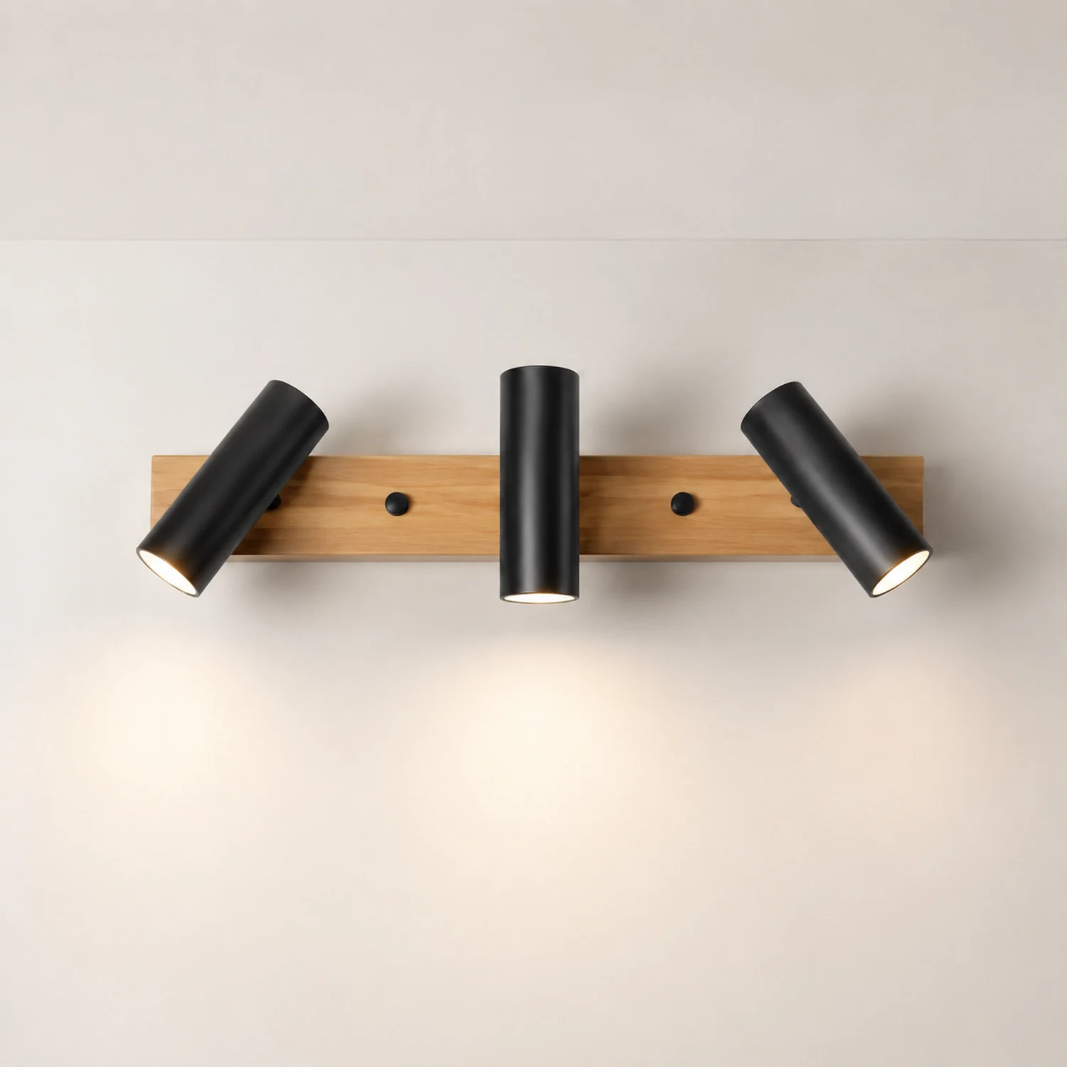 Freja Zylinder Schwarz-Weiß Spiegelfront Eitelkeit Wandleuchte, 3/4-flammig, 56/75CM Lang - Lumpaz