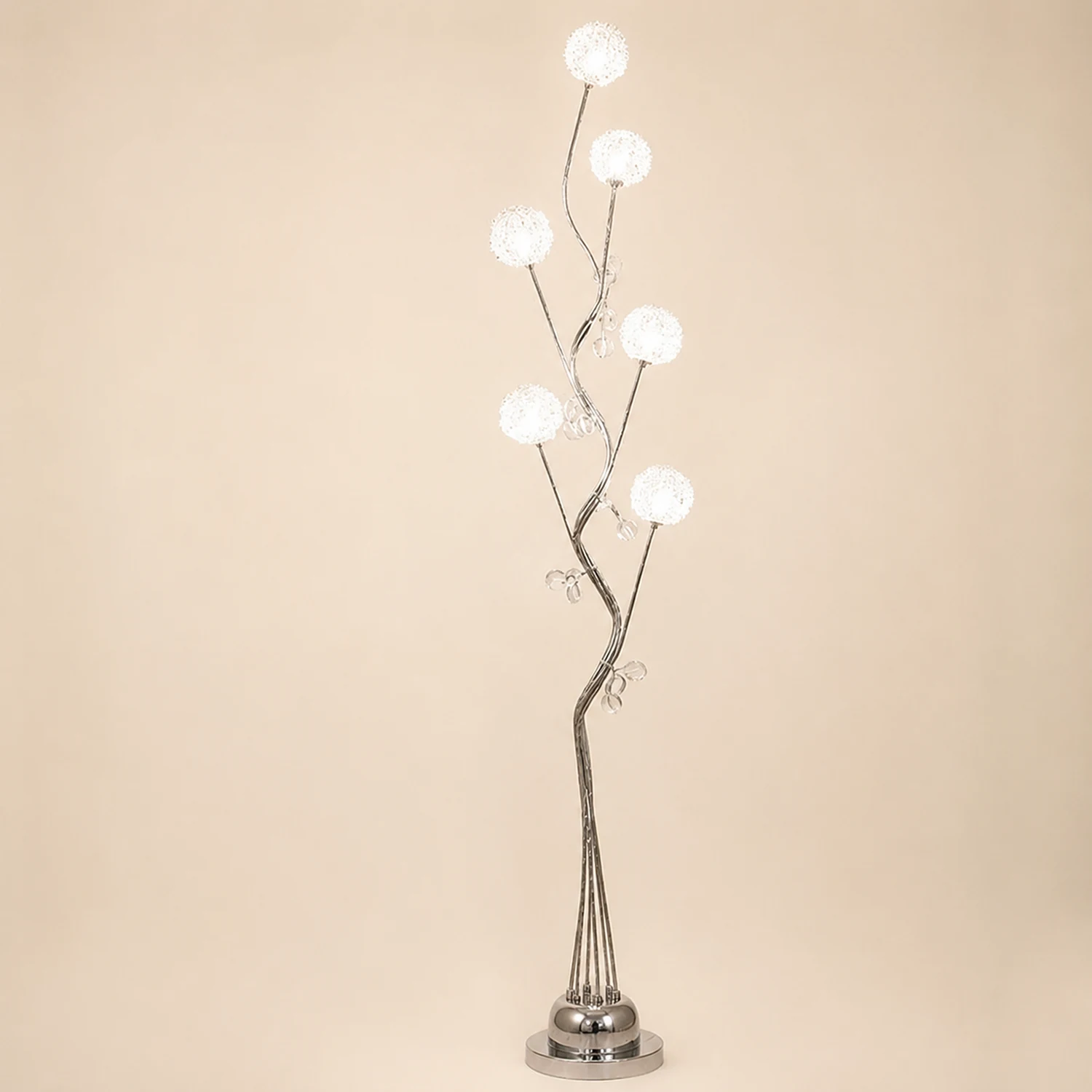 Bella Rote Stehleuchte mit Blumenverzweigung, 3-flammig, 140CM Lang - Lumpaz