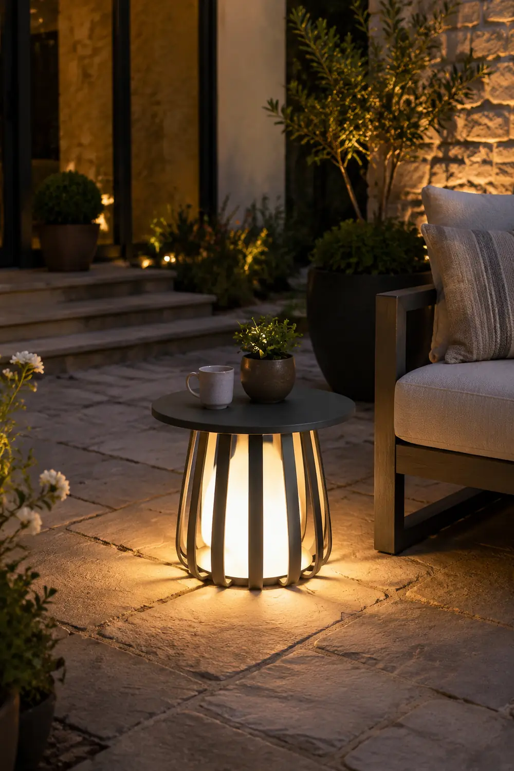 Orr Außenstehleuchte /mit Tisch, Solar, 2 Stile, Höhe 45/55CM - Lumpaz