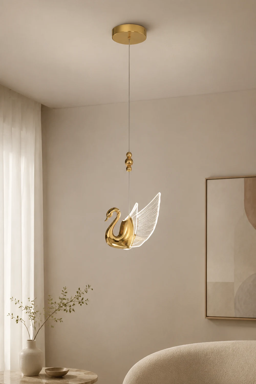 Kady Schwan Pendelleuchte, 2 Farbe - Lumpaz