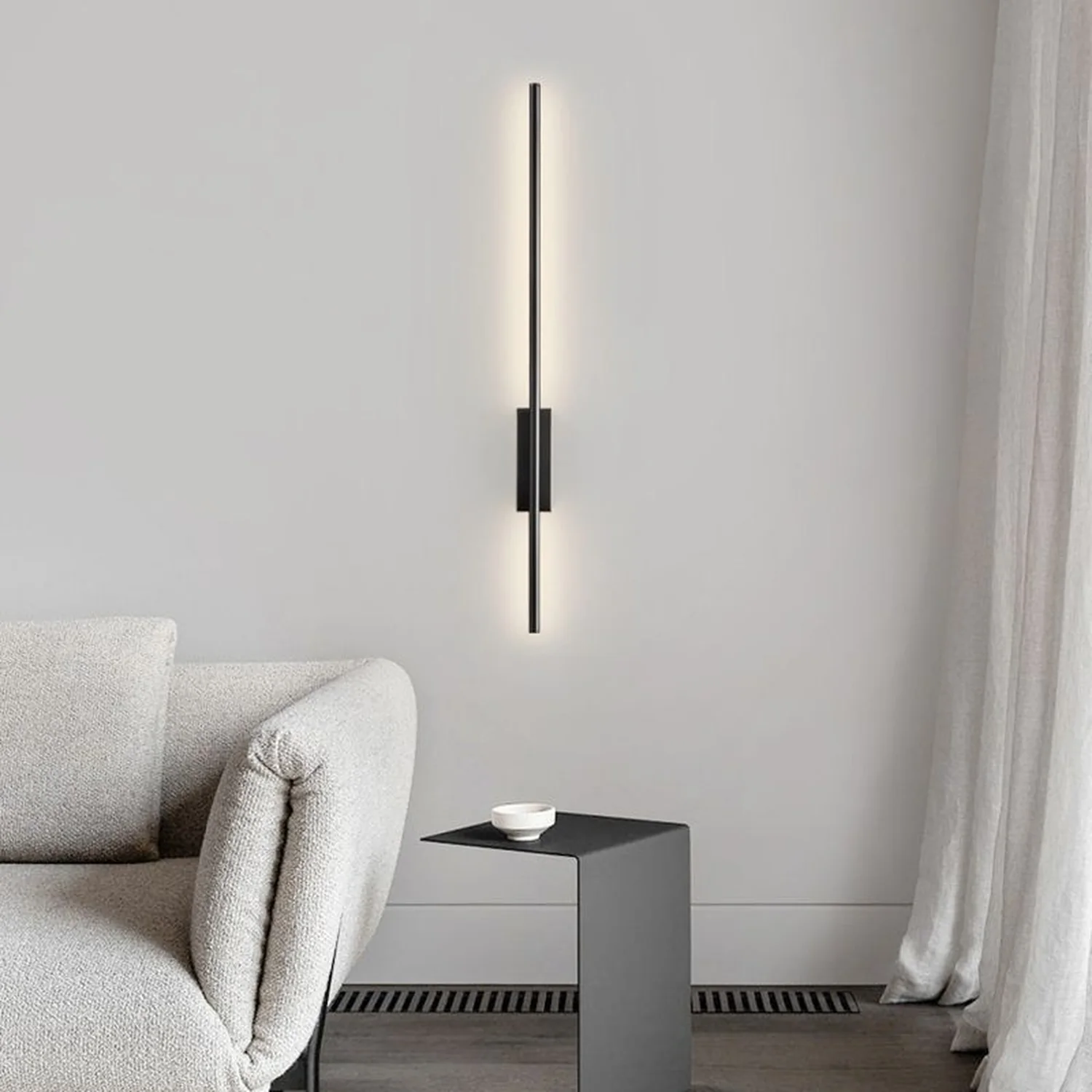 Edge Lineare Spiegelfront Waschtisch-Wandleuchte, 2 Farben & Stile, 61/80/100/120CM Lang - Lumpaz