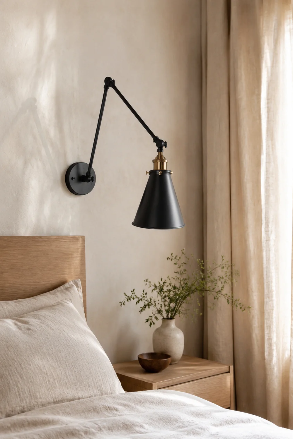 Brady Konische, verstellbare Wandleuchte, Metall - Lumpaz