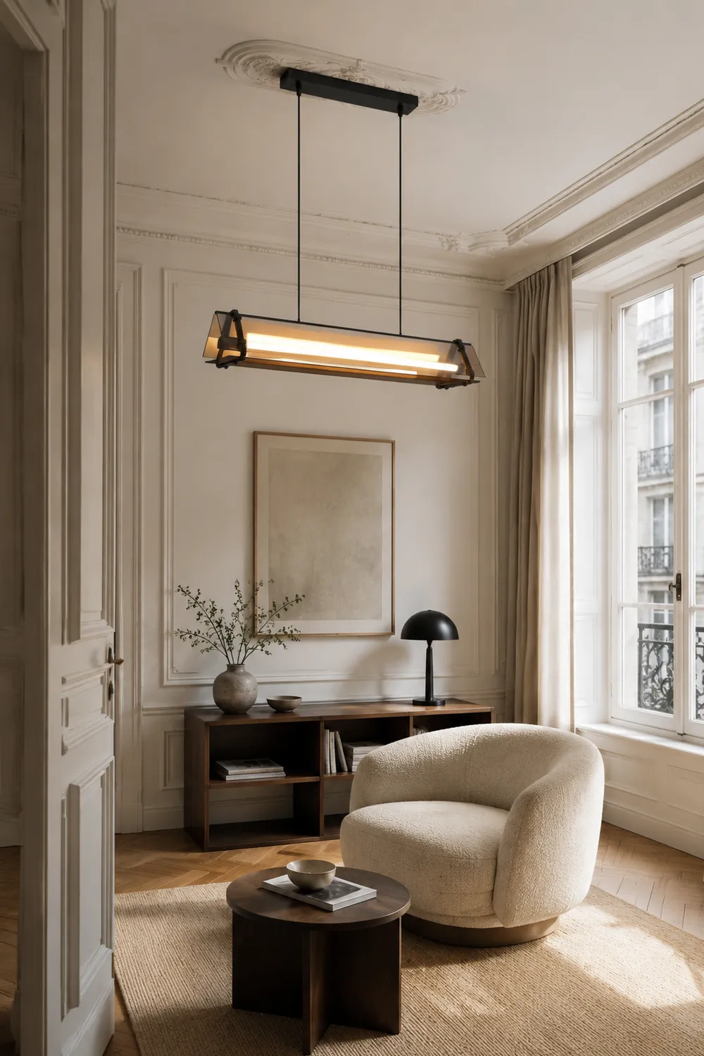Edge Industrielle Dreieckige Pendelleuchte, Metall & Glas - Lumpaz