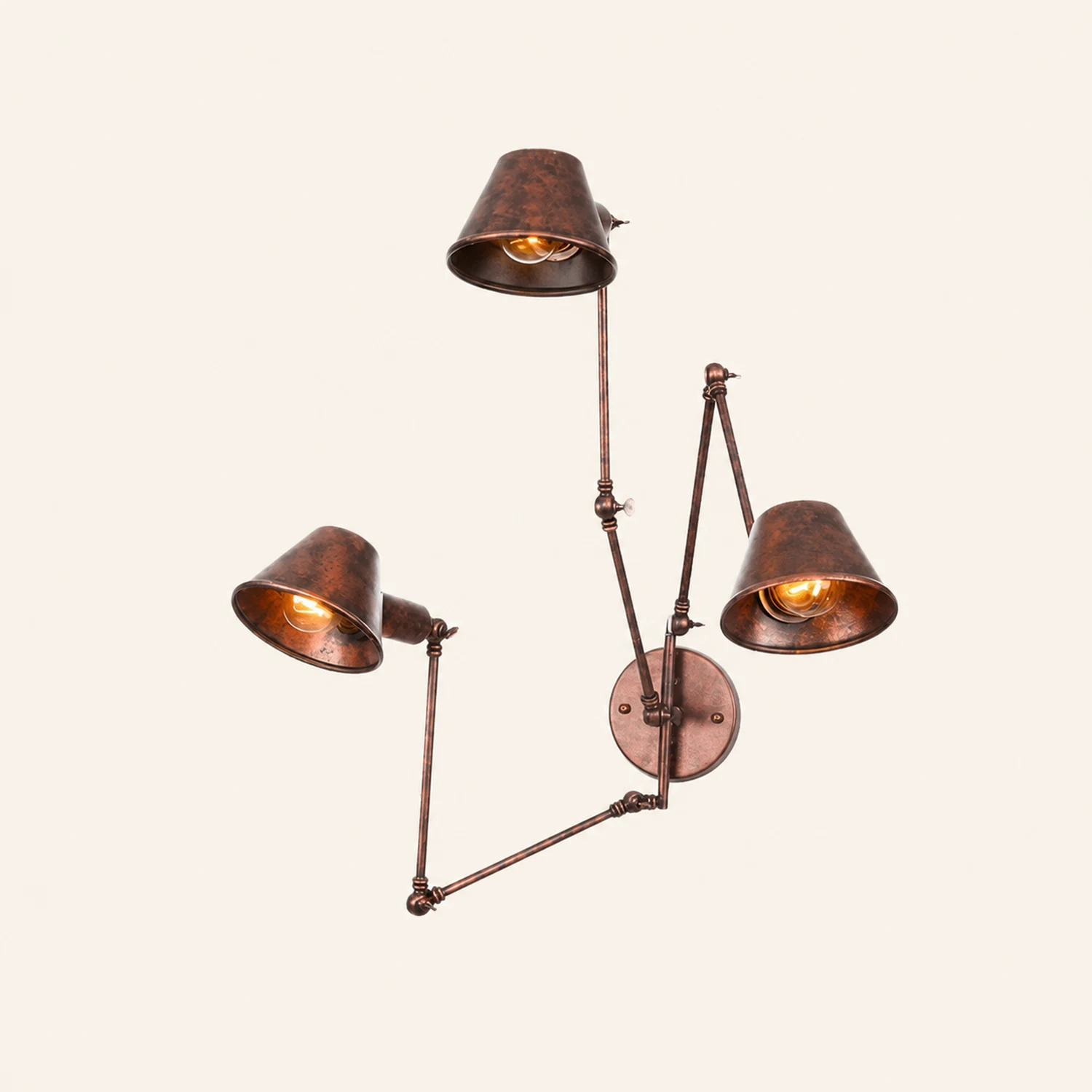 Brady Verstellbare schwarze Wandleuchte, 2/3 flammig, 10CM Lang - Lumpaz