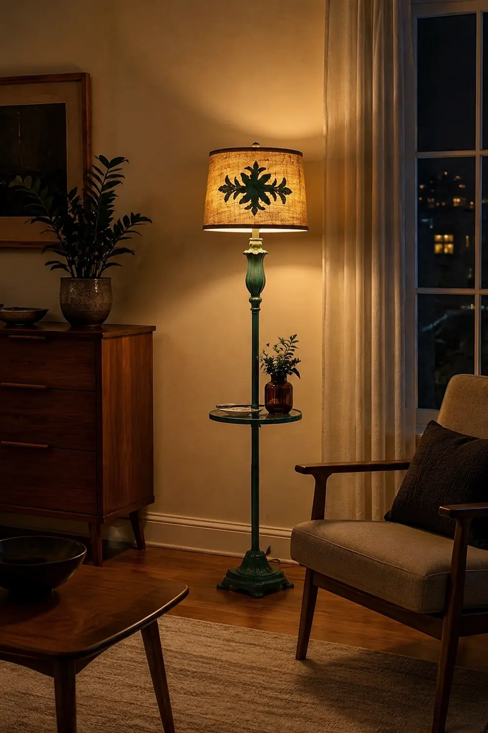 Eryn Vintage Grüne Stehlampe, 2 Stile - Lumpaz