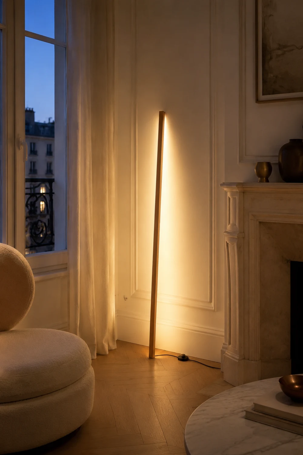 Ozawa Lineare Stehlampe, Holz, 2 Farben - Lumpaz