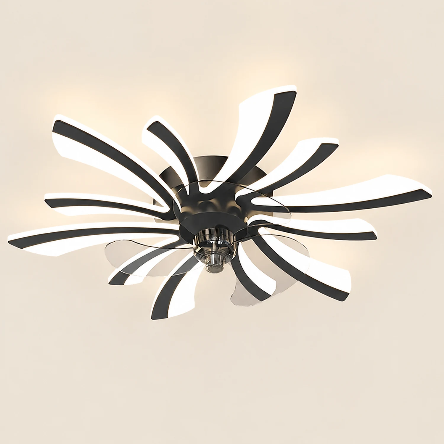Hana Deckenventilator mit Beleuchtung, 3 Farben, ∅65/69/79CM - Lumpaz