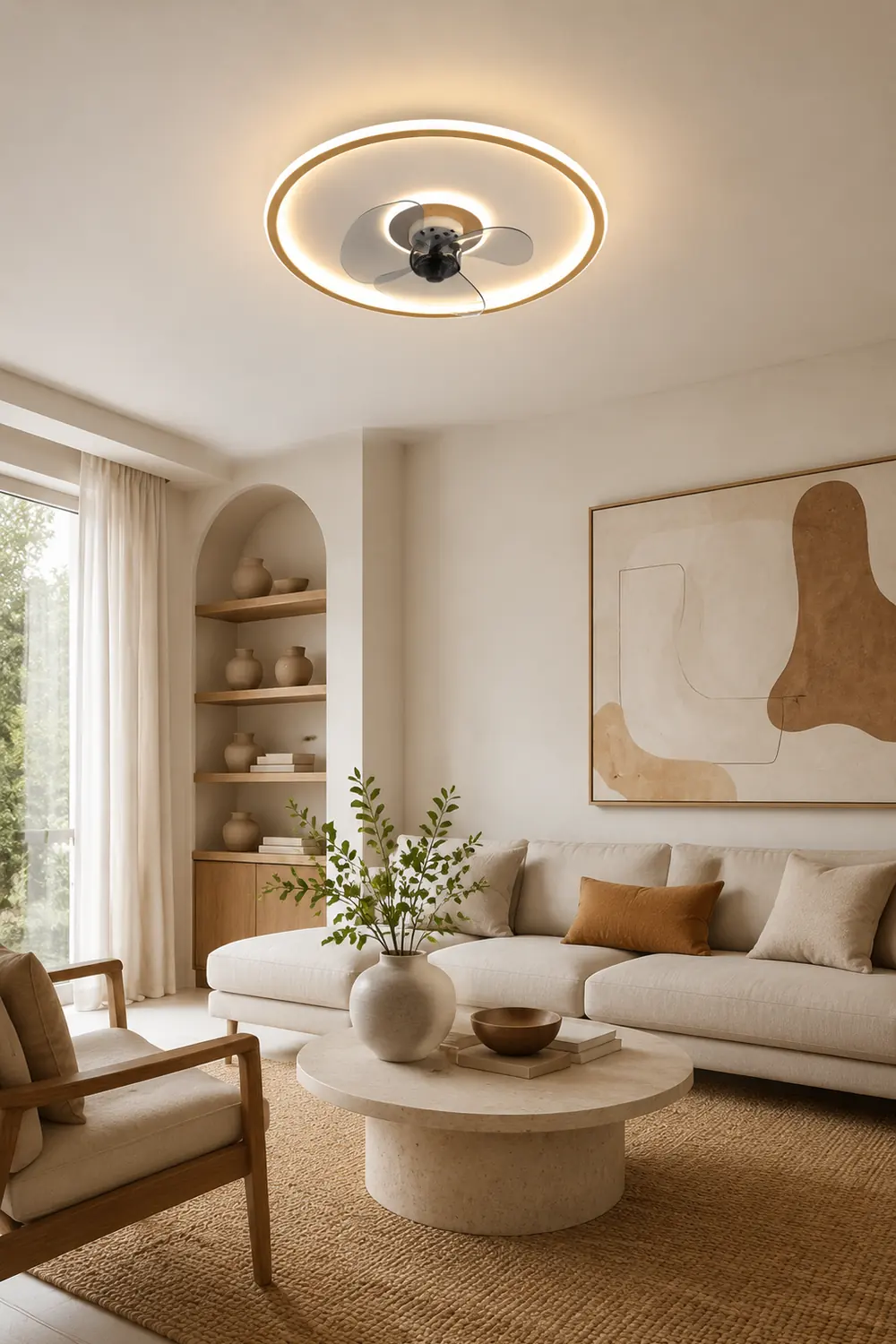 Morandi Deckenventilator mit Beleuchtung, 5 Farben, ∅40/50CM - Lumpaz