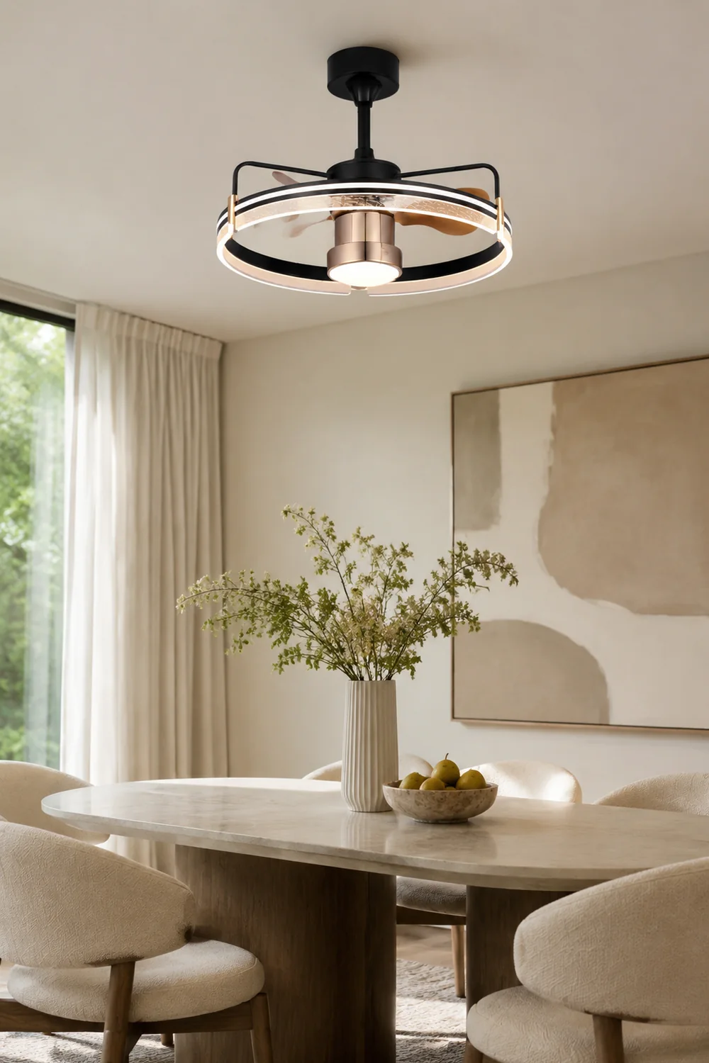 Kelley Deckenventilator mit Beleuchtung Aluminium & Metall, ∅60cm - Lumpaz
