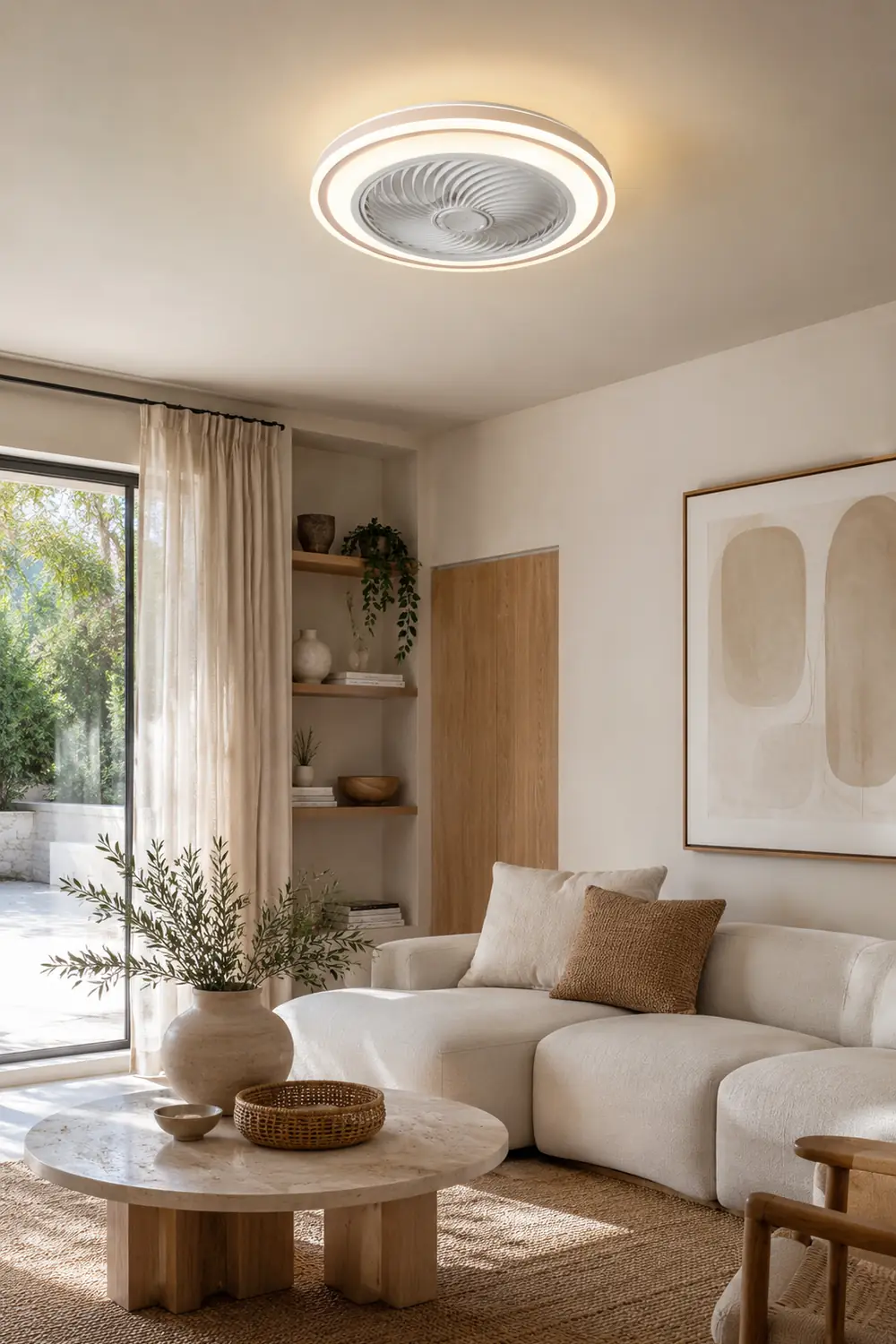 Quinn Deckenventilator mit Beleuchtung, 5 Farben, ∅48CM - Lumpaz