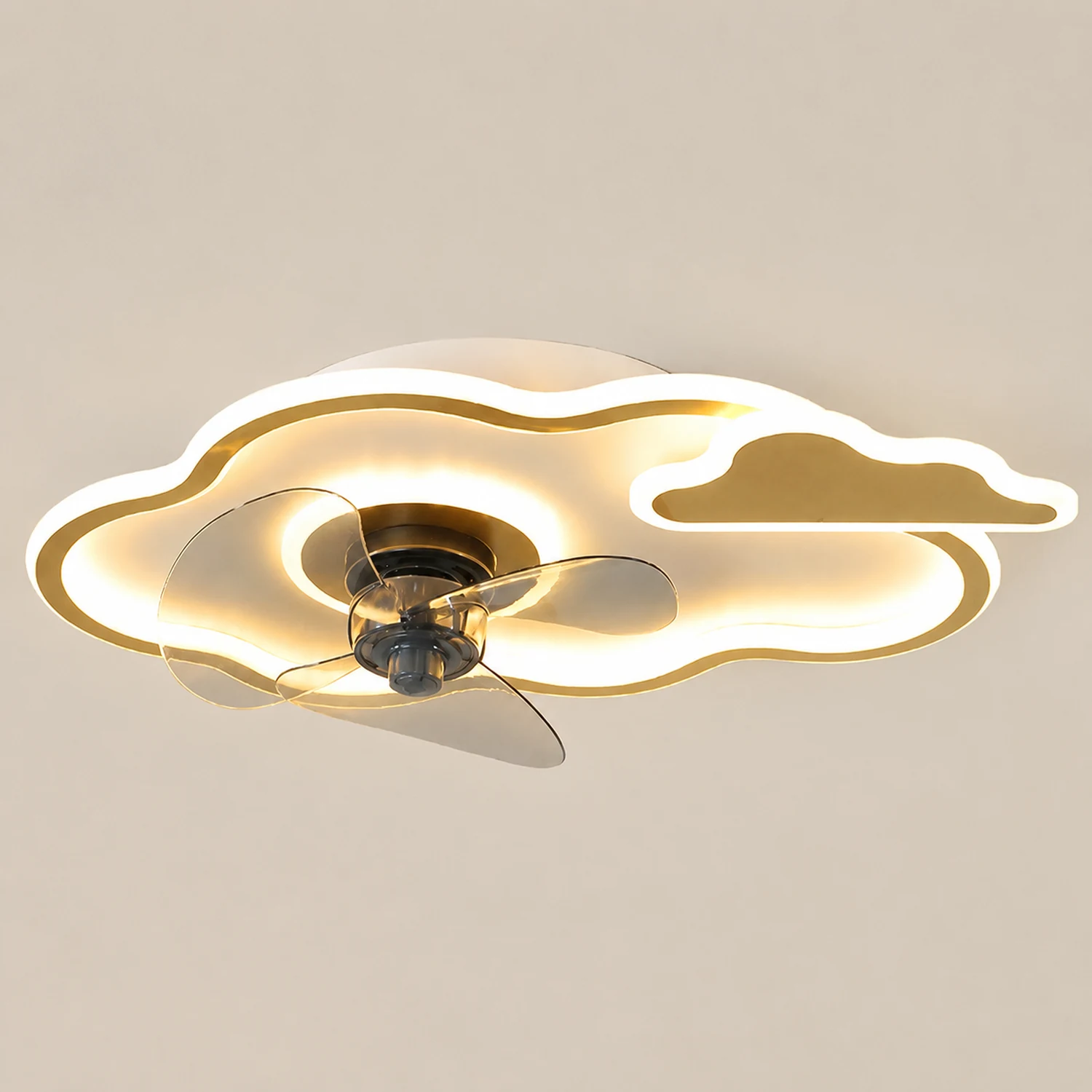 Minori Deckenventilator mit Beleuchtung Wolke & Stern, 3 Farben, ∅52/57CM - Lumpaz