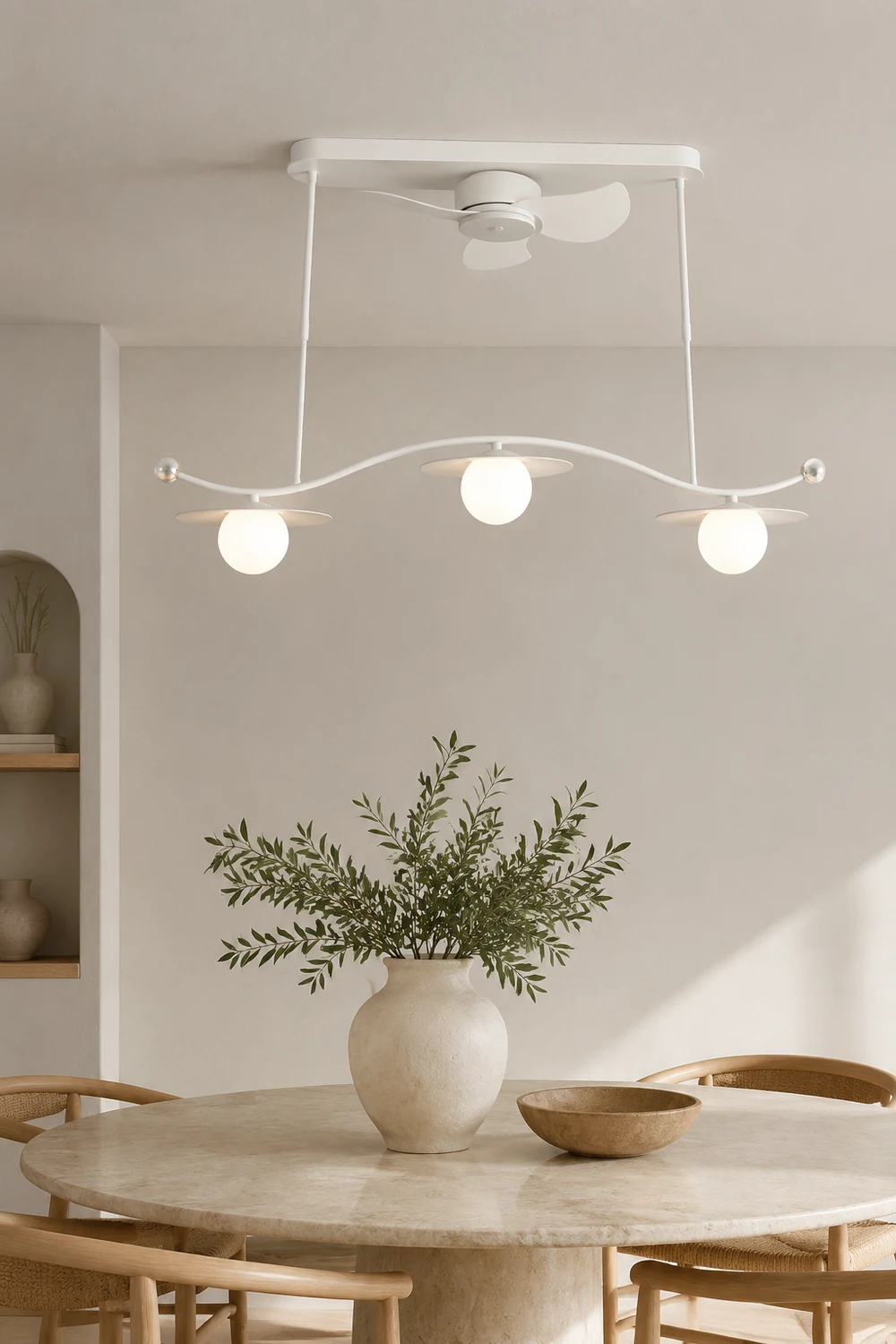 Carins Deckenventilator mit Beleuchtung Weiß, 2 Stile, ∅100/120CM - Lumpaz