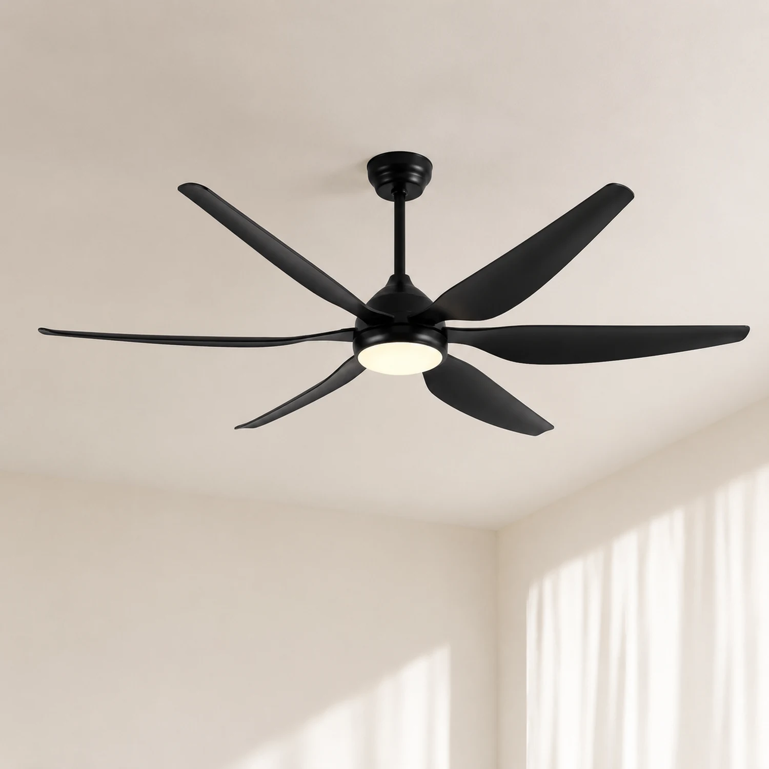 Haydn Deckenventilator mit Beleuchtung Weiß & Schwarz 6-Blatt, ∅137/167CM - Lumpaz
