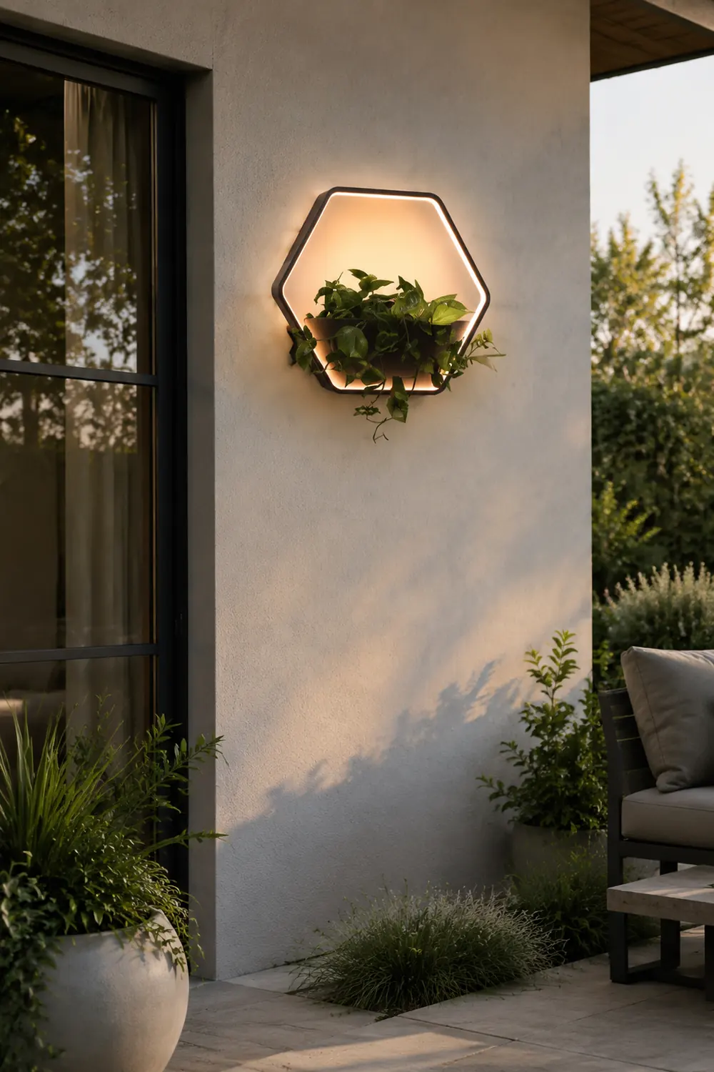 Orr Sechseckig Solar Wandleuchte für den Außenbereich, 48/65/85CM Lang - Lumpaz
