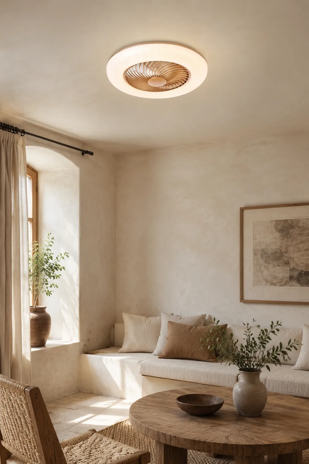 Edge Deckenventilator mit Beleuchtung, 4 Farben, ∅55CM - Lumpaz