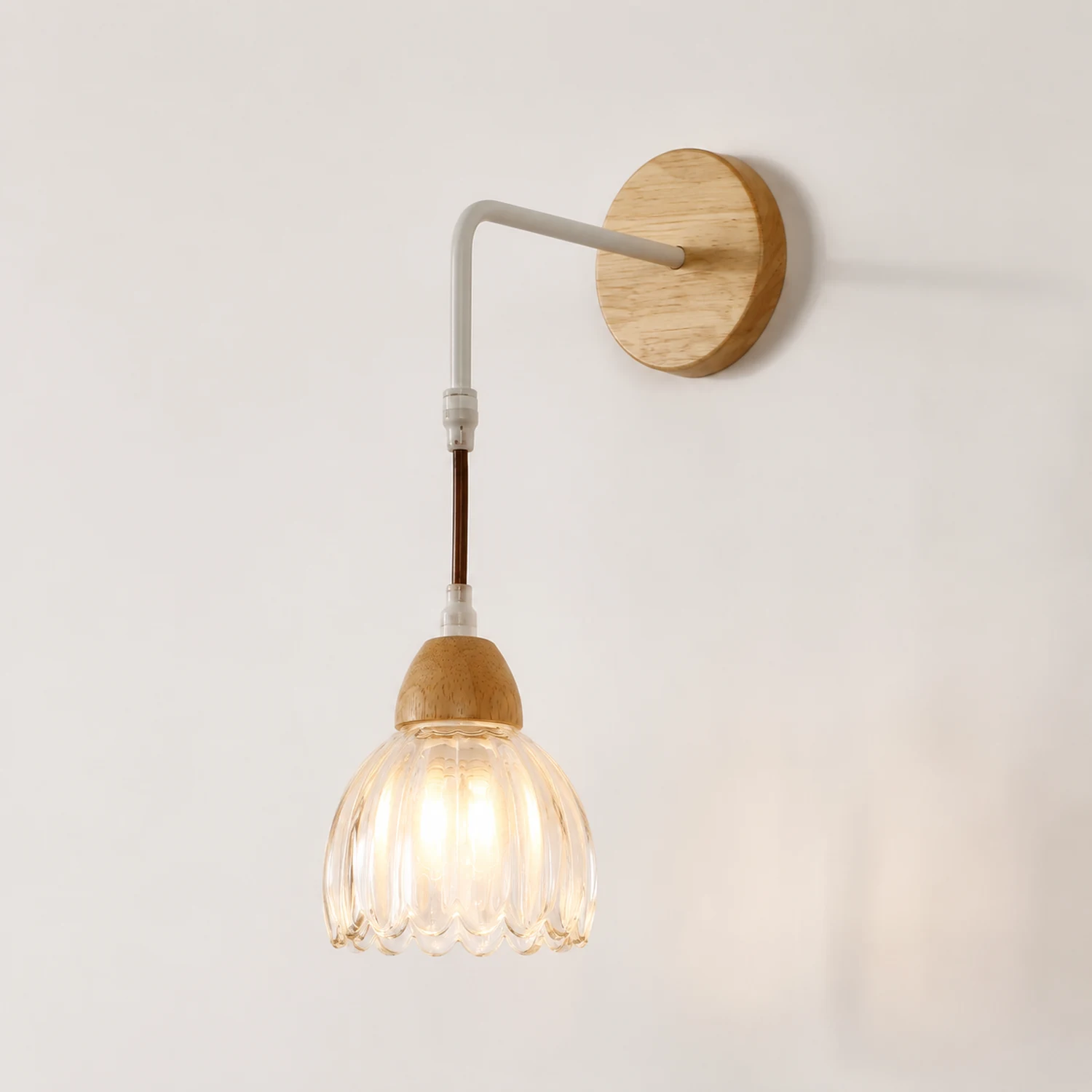 Lily Spiegelfront Wandleuchte Blume, Holz, ∅14CM - Lumpaz
