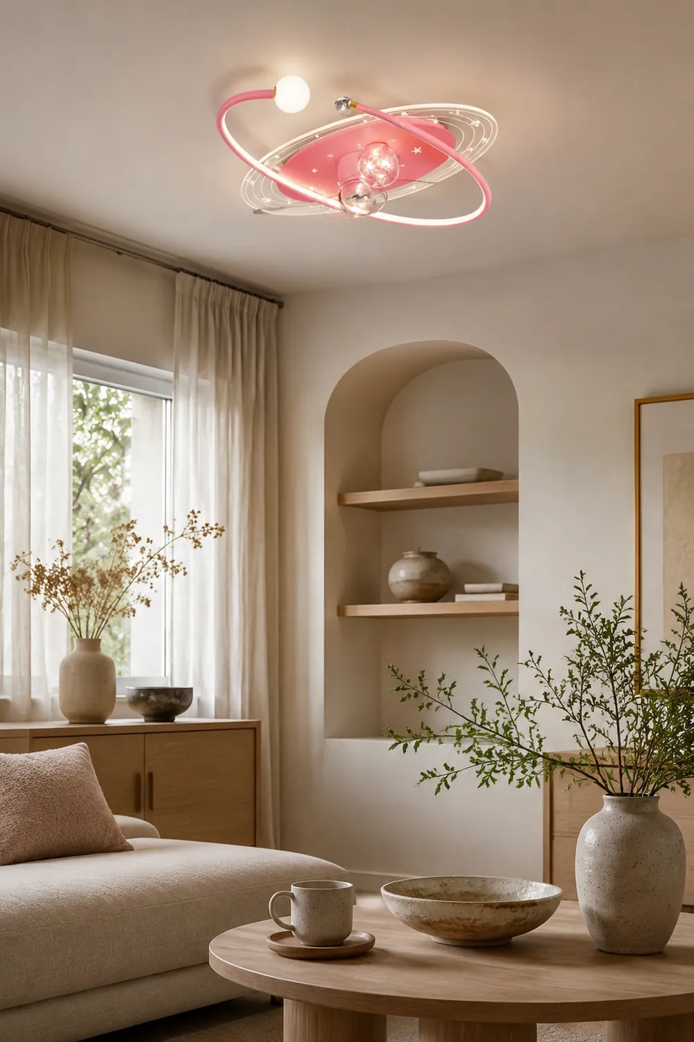 Madina Sternenklar Deckenventilator mit Beleuchtung, 3 Farben, 3/5 flammig, ∅52CM - Lumpaz