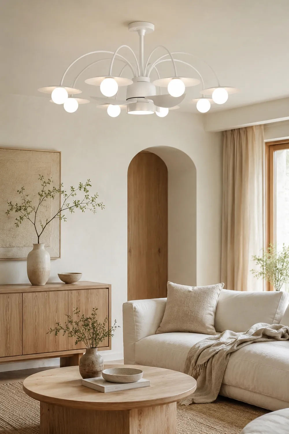 Carins Deckenventilator mit Beleuchtung Aluminium & Metall, ∅110CM - Lumpaz