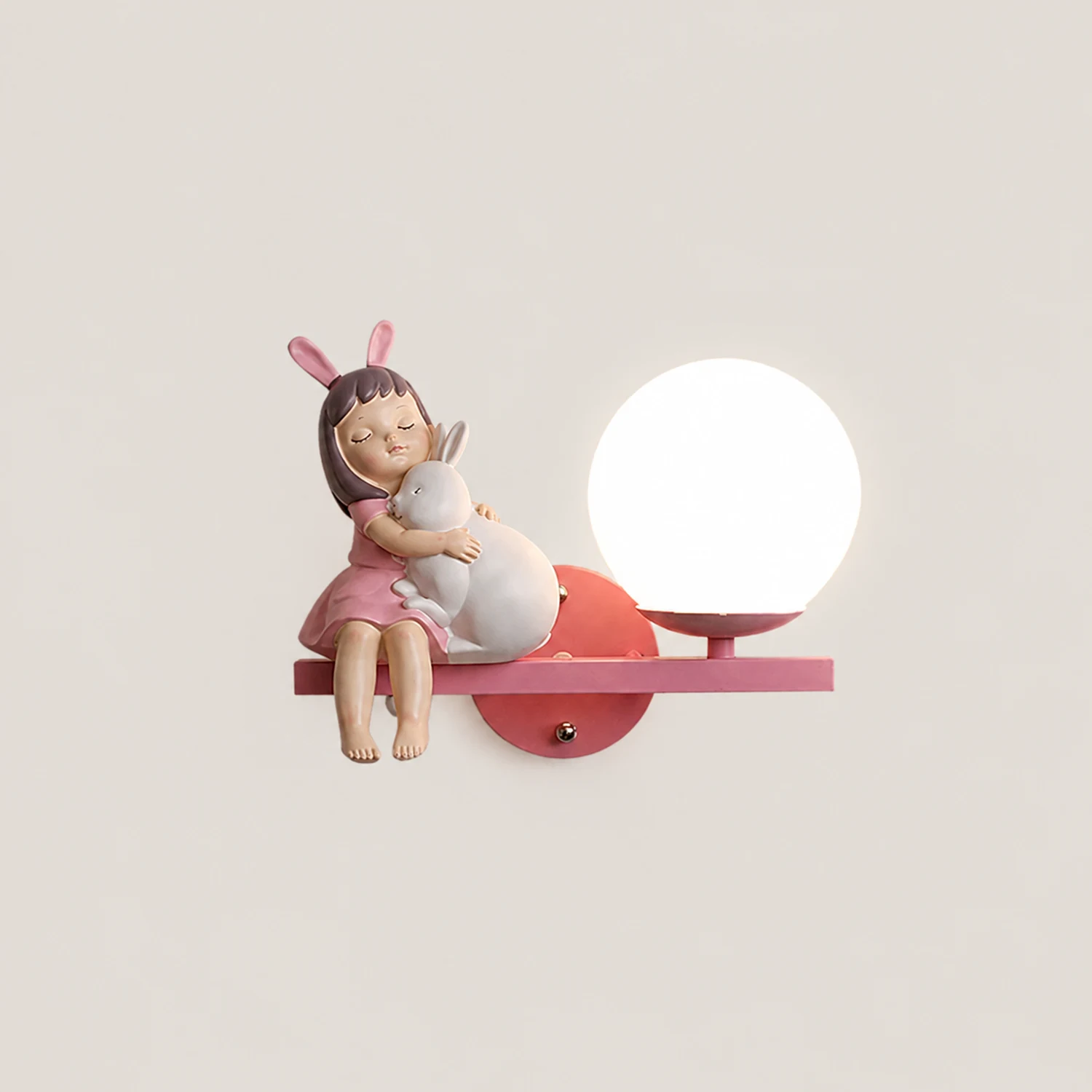 Minori Wandleuchte Weiß & Rosa, 20CM Lang - Lumpaz
