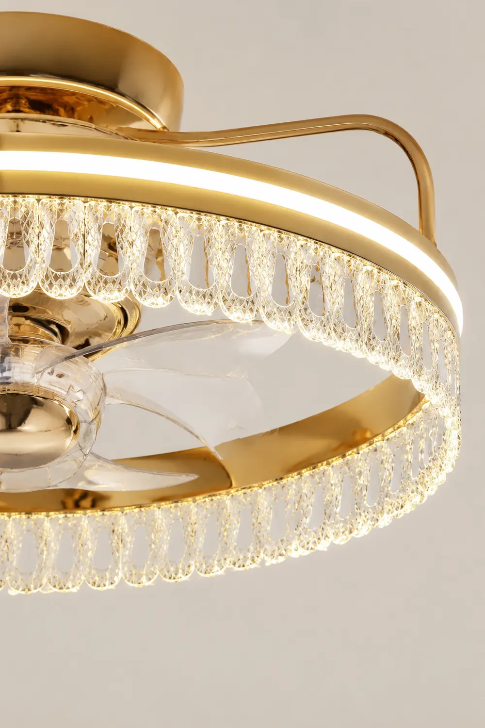 Kelley Deckenventilator mit Beleuchtung Gold, 2 Stile, ∅50/60CM - Lumpaz
