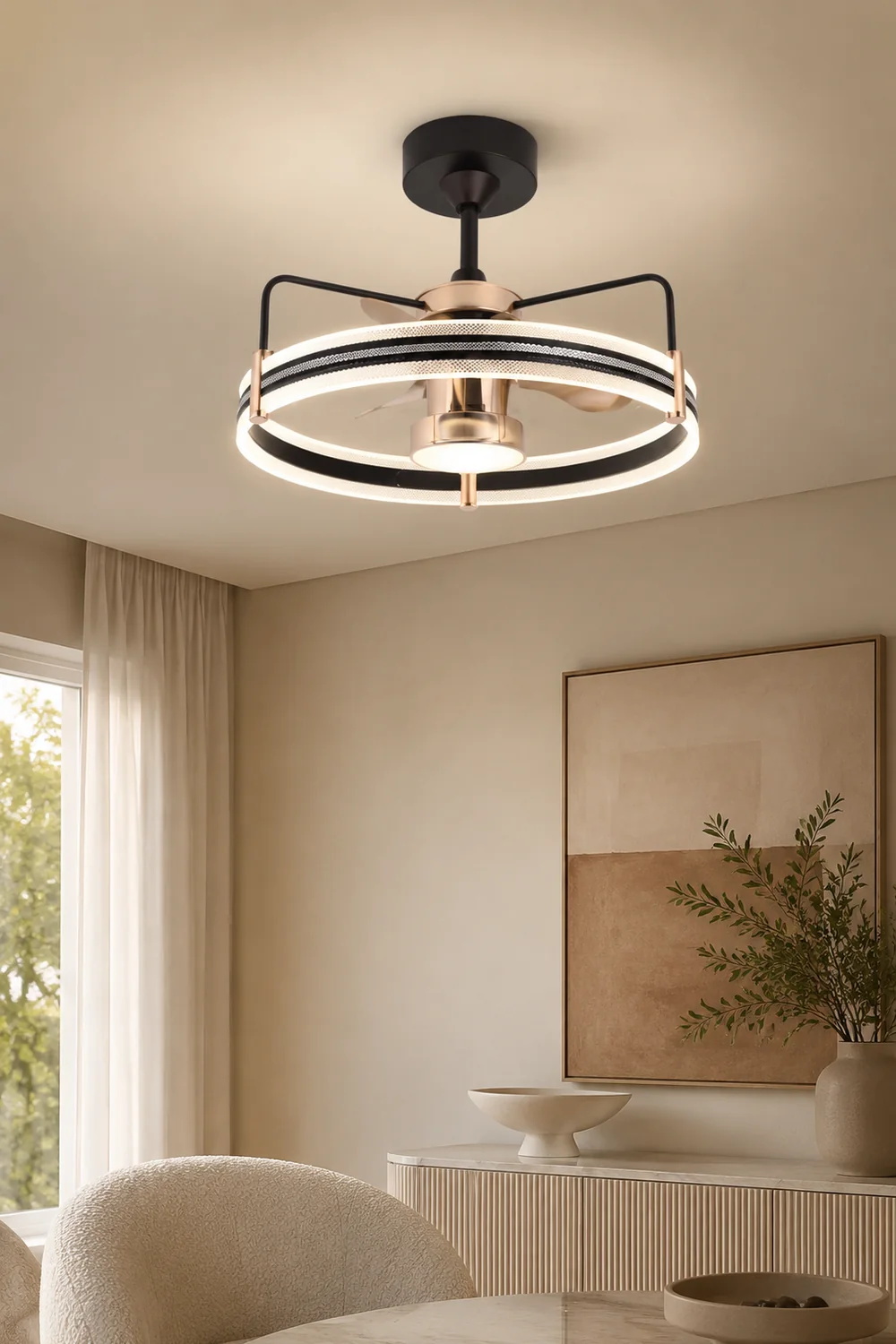 Kelley Deckenventilator mit Beleuchtung, 2 Stile, ∅60CM - Lumpaz